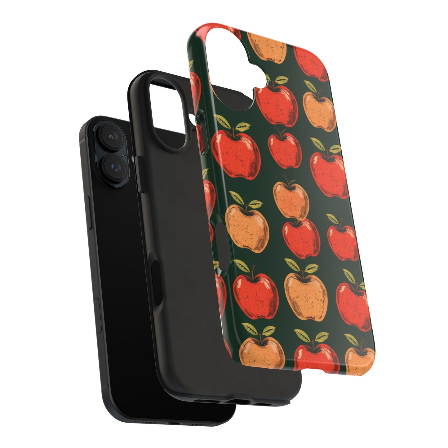 Apple Retro Pattern Tough Phone Case - Durable, Stylish, and Protective for Everyday Use - for iPhone