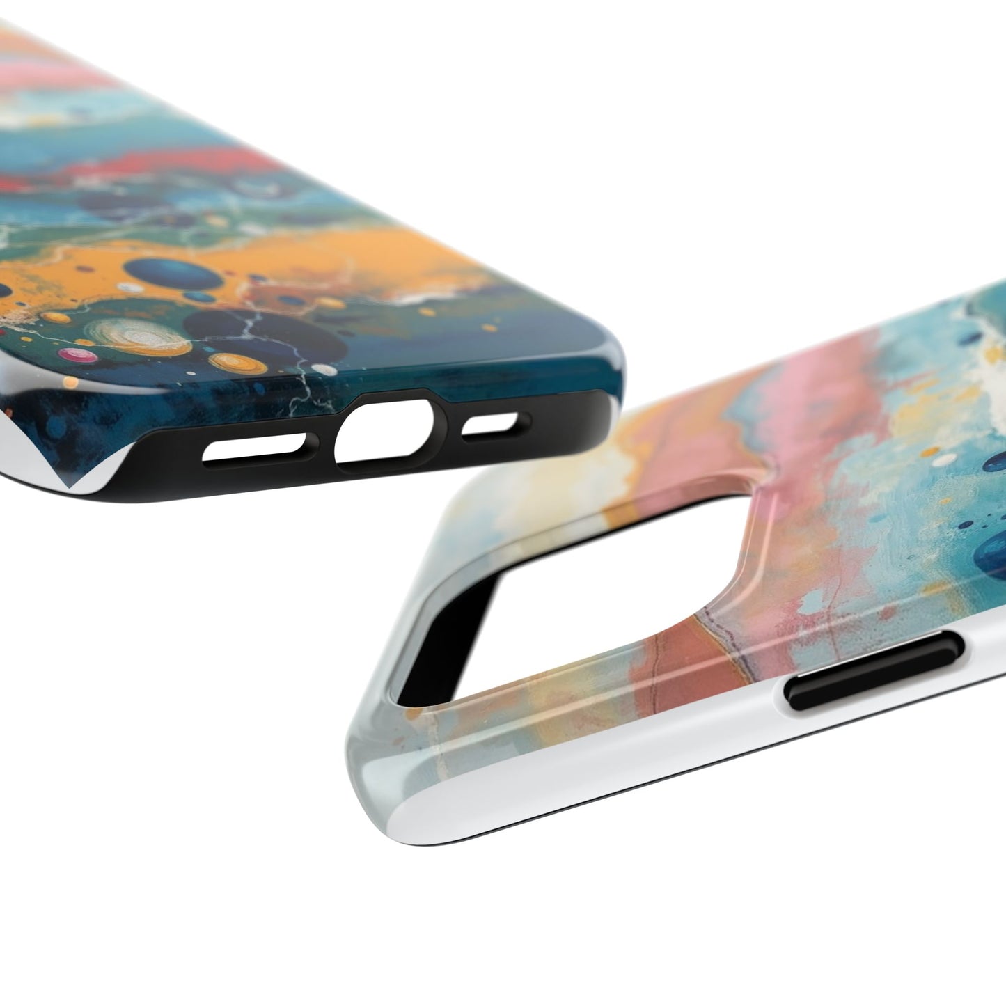 Artistic Tough Phone Case - Vibrant Waves Design for Unique Style