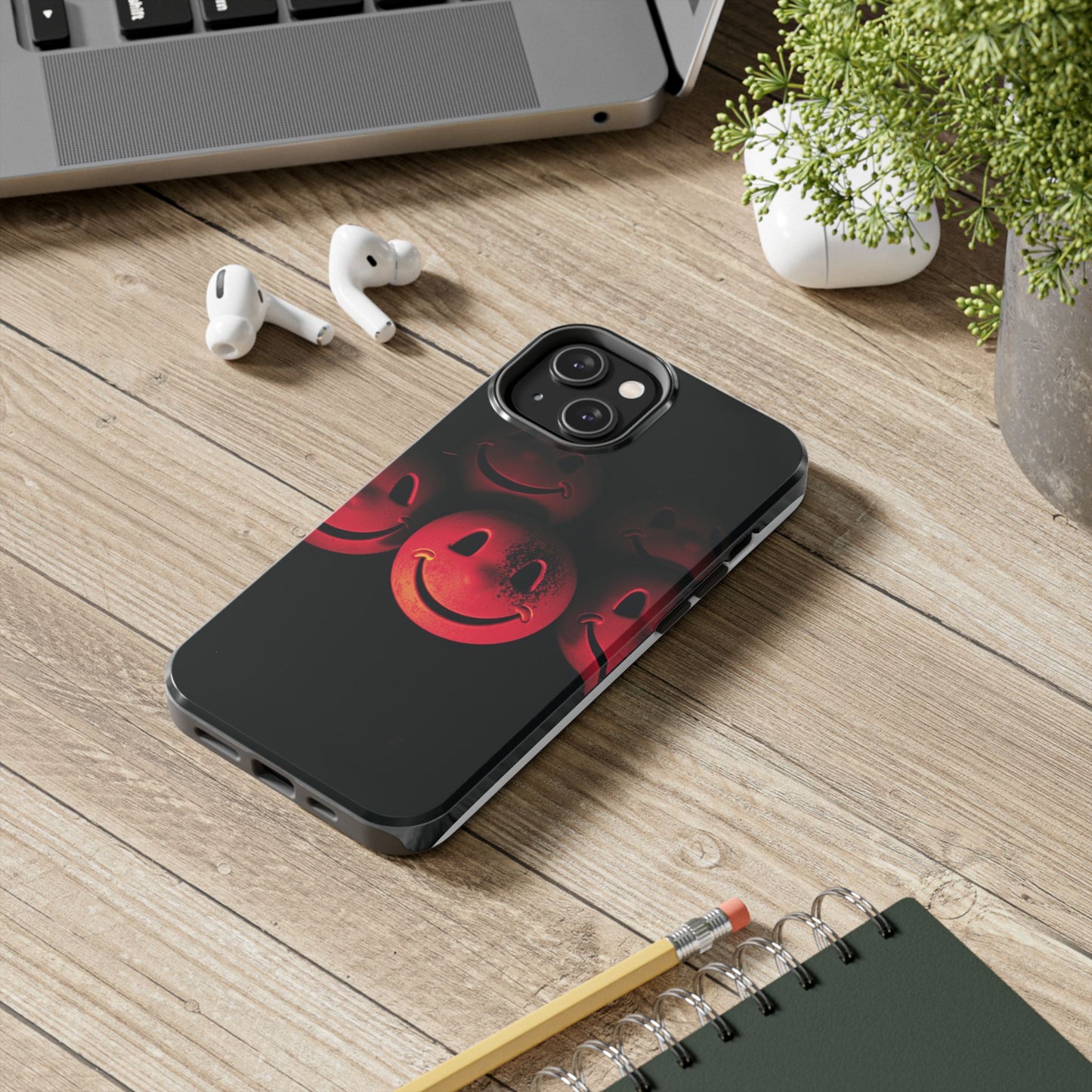 Smiley Face Tough Phone Case - Durable Protection with Fun Design