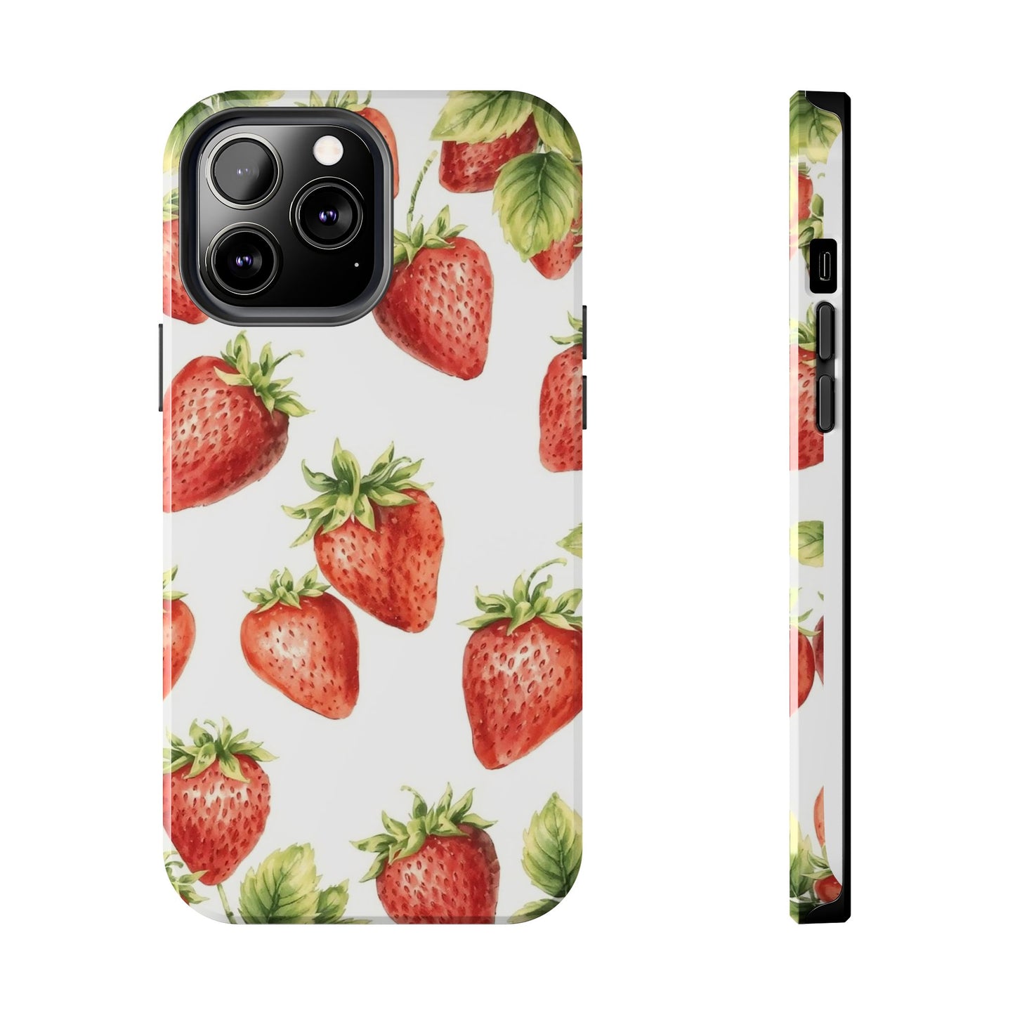 Strawberry Tough Phone Case - Durable Protection with a Fresh Design - for iPhone