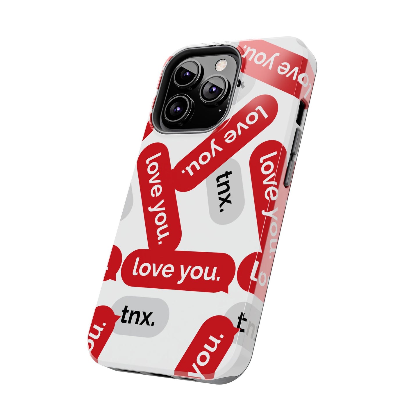 Love You&Tnx Tough Phone Case - Stylish and Protective for iPhone