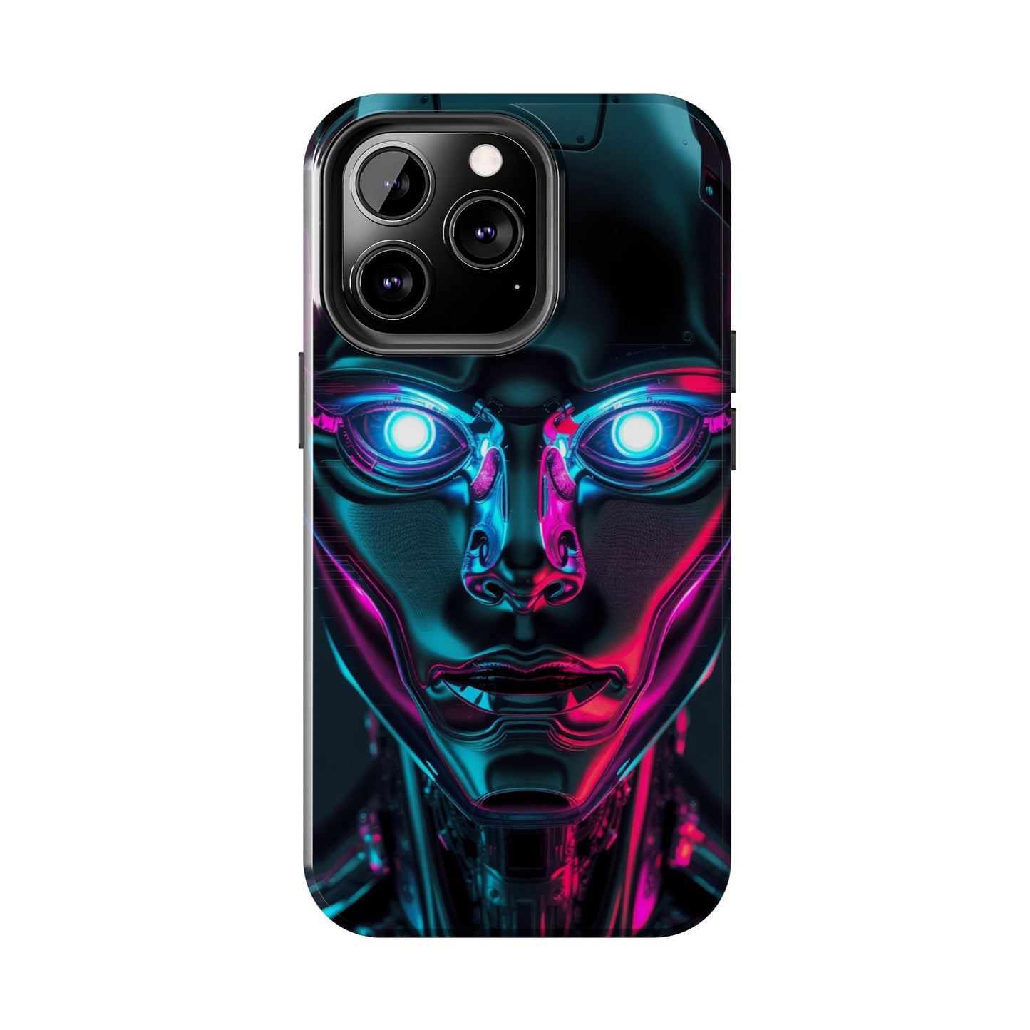 Futuristic Phone Case, Tough Phone Cover, Cyberpunk Style, Robot Design, Gift for Tech Lovers, Unique Phone Accessories