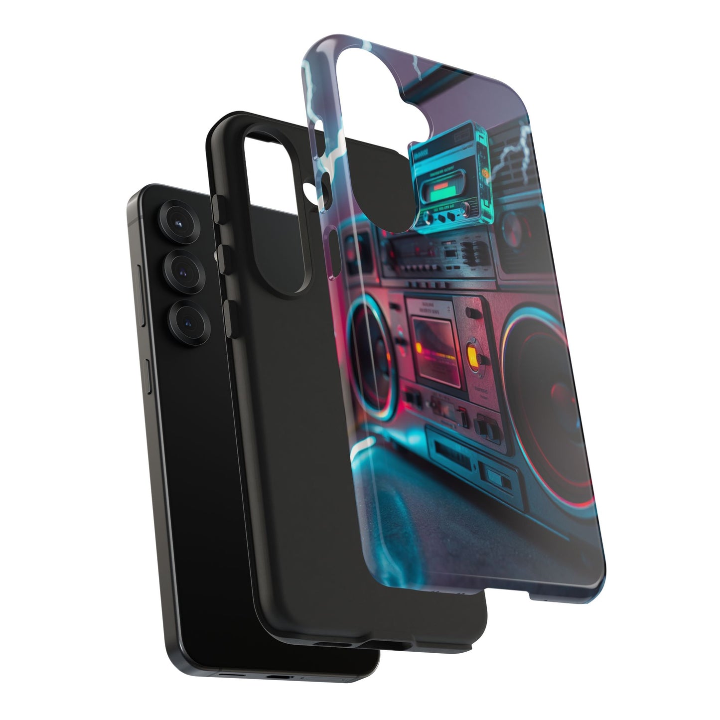 Retro Boombox Tough Phone Case – Vibrant Protection for Music Lovers