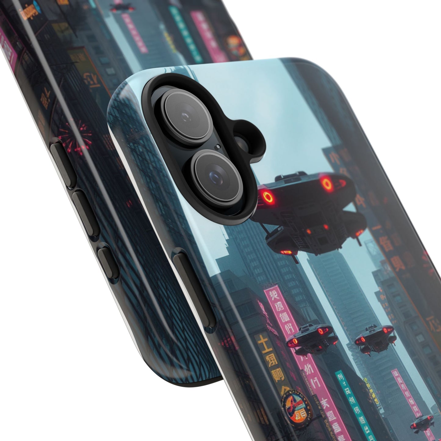 Futuristic City Tough Phone Case - Sci-Fi Design for Urban Explorers