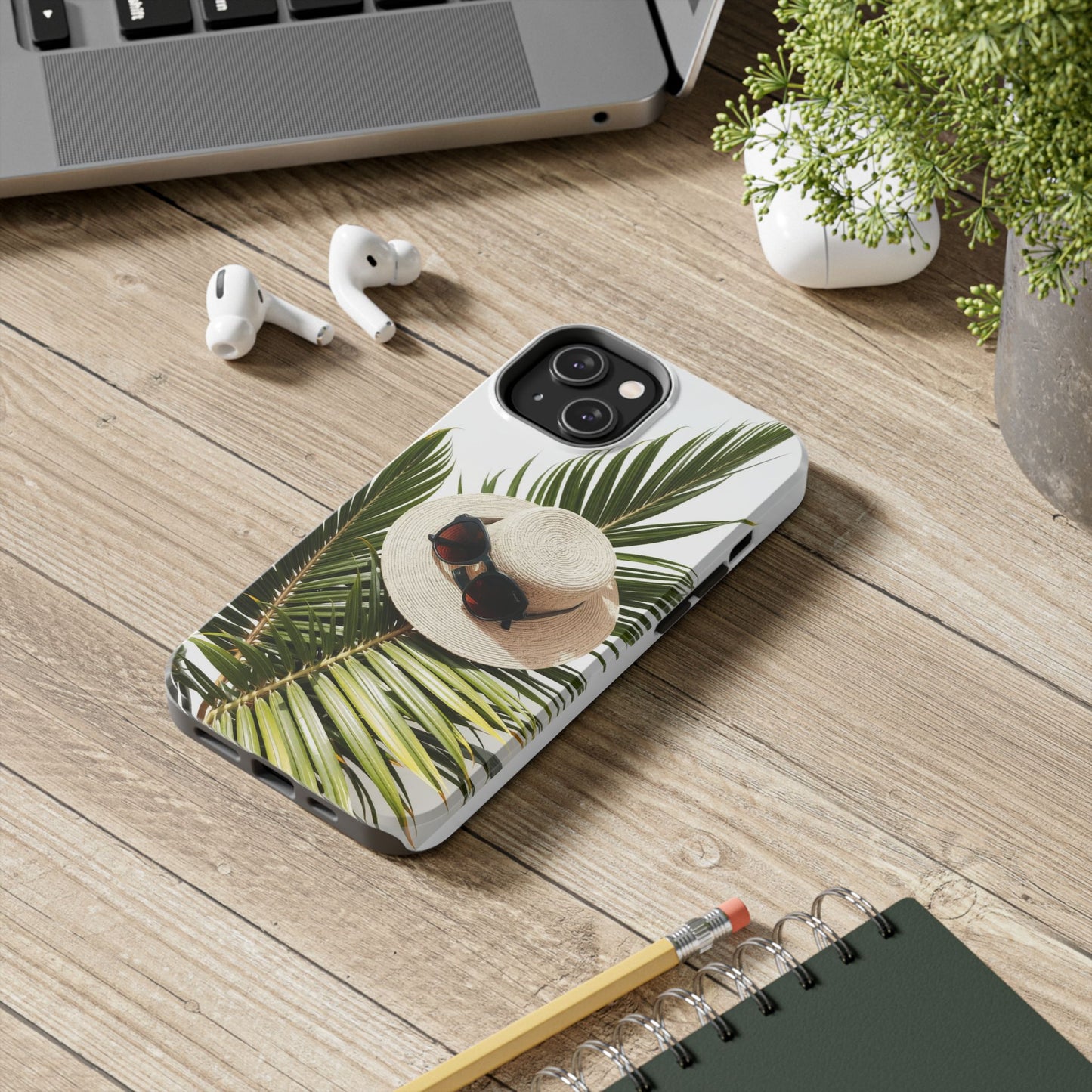 Tropical Phone Case - Summer Vibes with Hat & Sunglasses Design