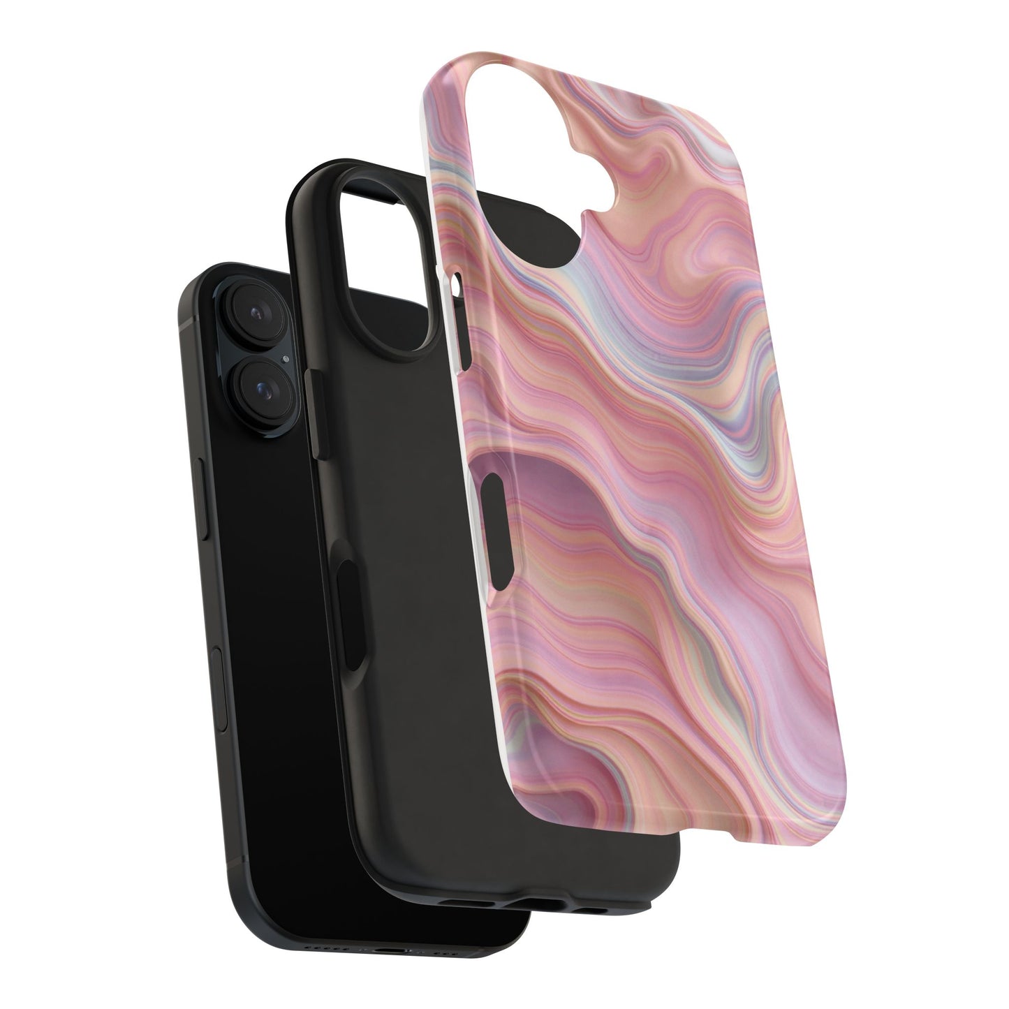 Stylish Tough Phone Cases - Abstract Pink Marble Design