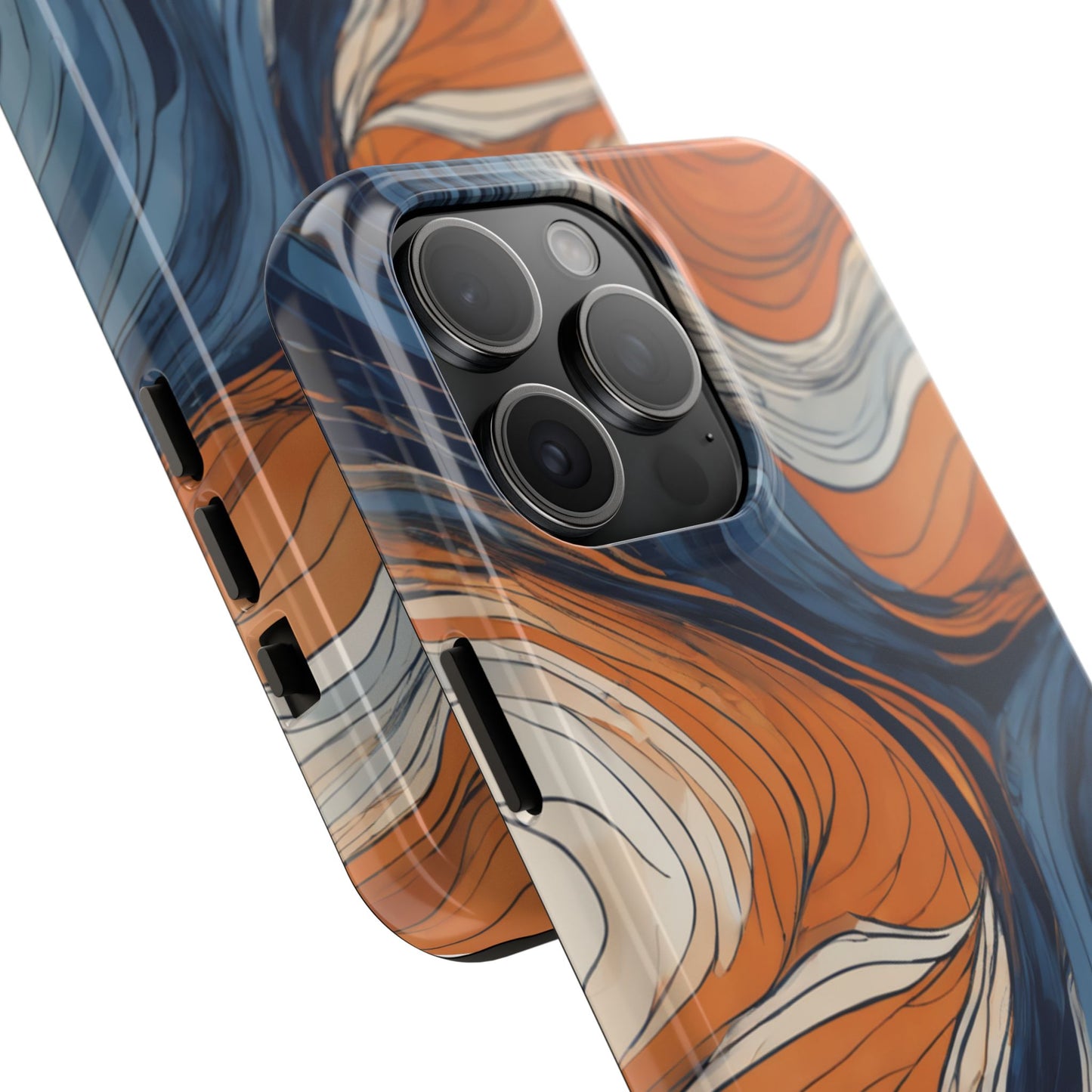 Artistic Tough Phone Case - Vibrant Abstract Waves Design - for iPhone