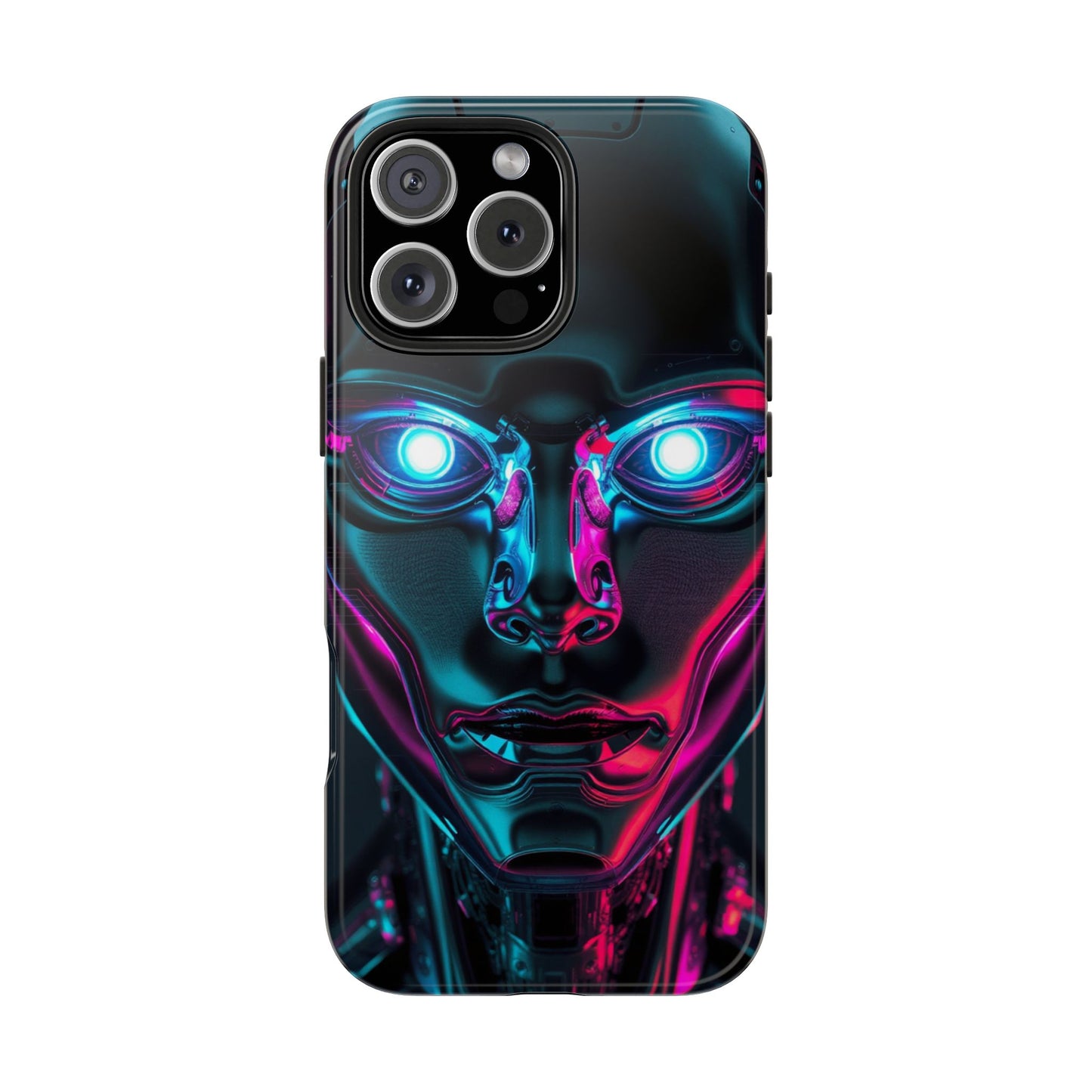 Futuristic Phone Case, Tough Phone Cover, Cyberpunk Style, Robot Design, Gift for Tech Lovers, Unique Phone Accessories