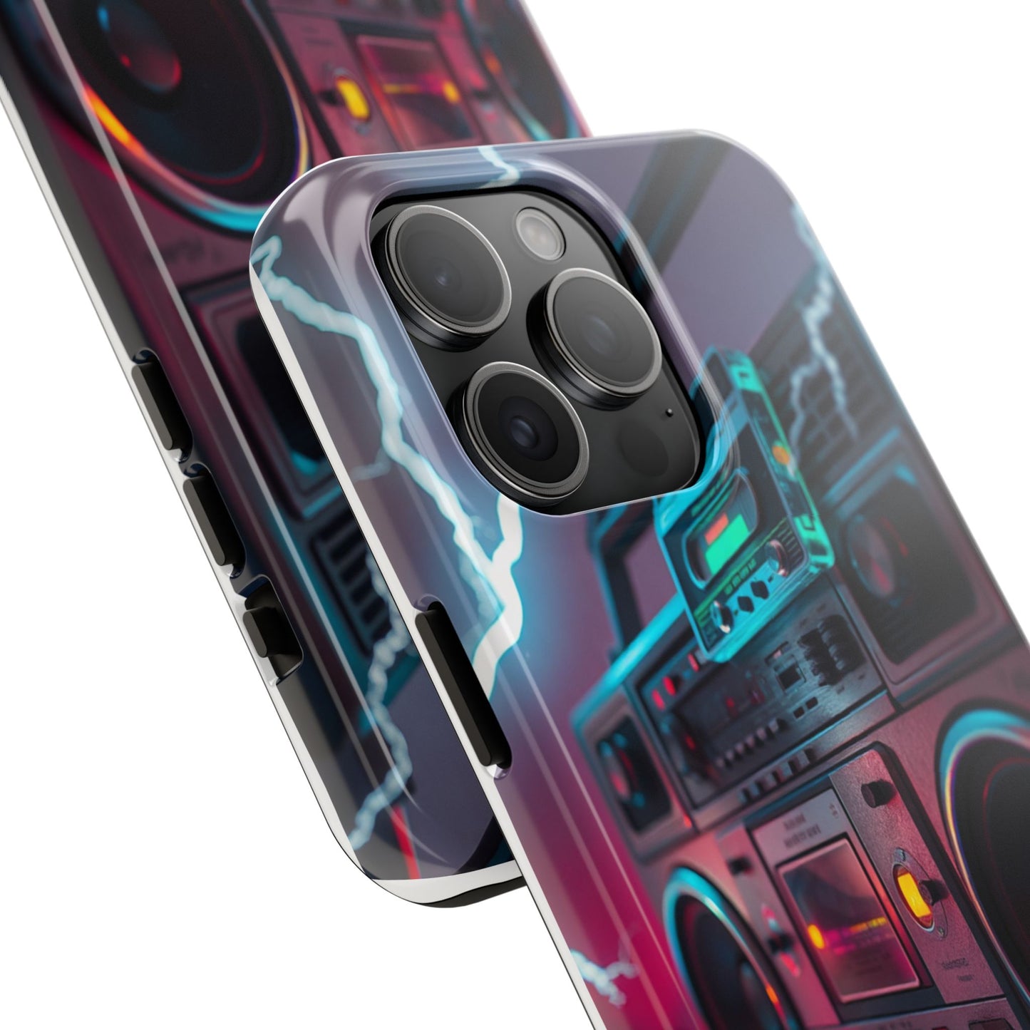 Retro Boombox Tough Phone Case – Vibrant Protection for Music Lovers