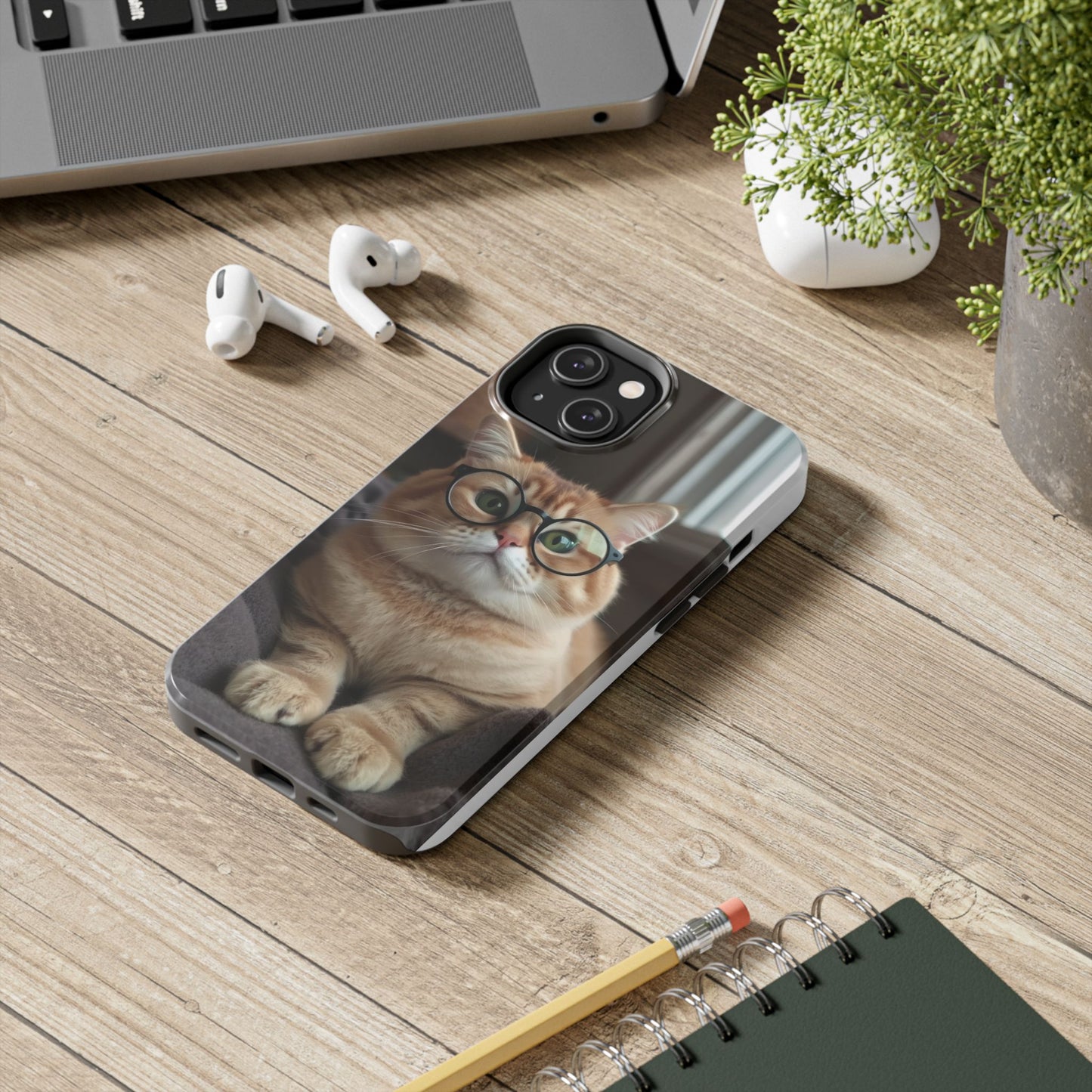 Cute Cat Glasses Tough Phone Case - Fun & Stylish Protection for Cat Lovers