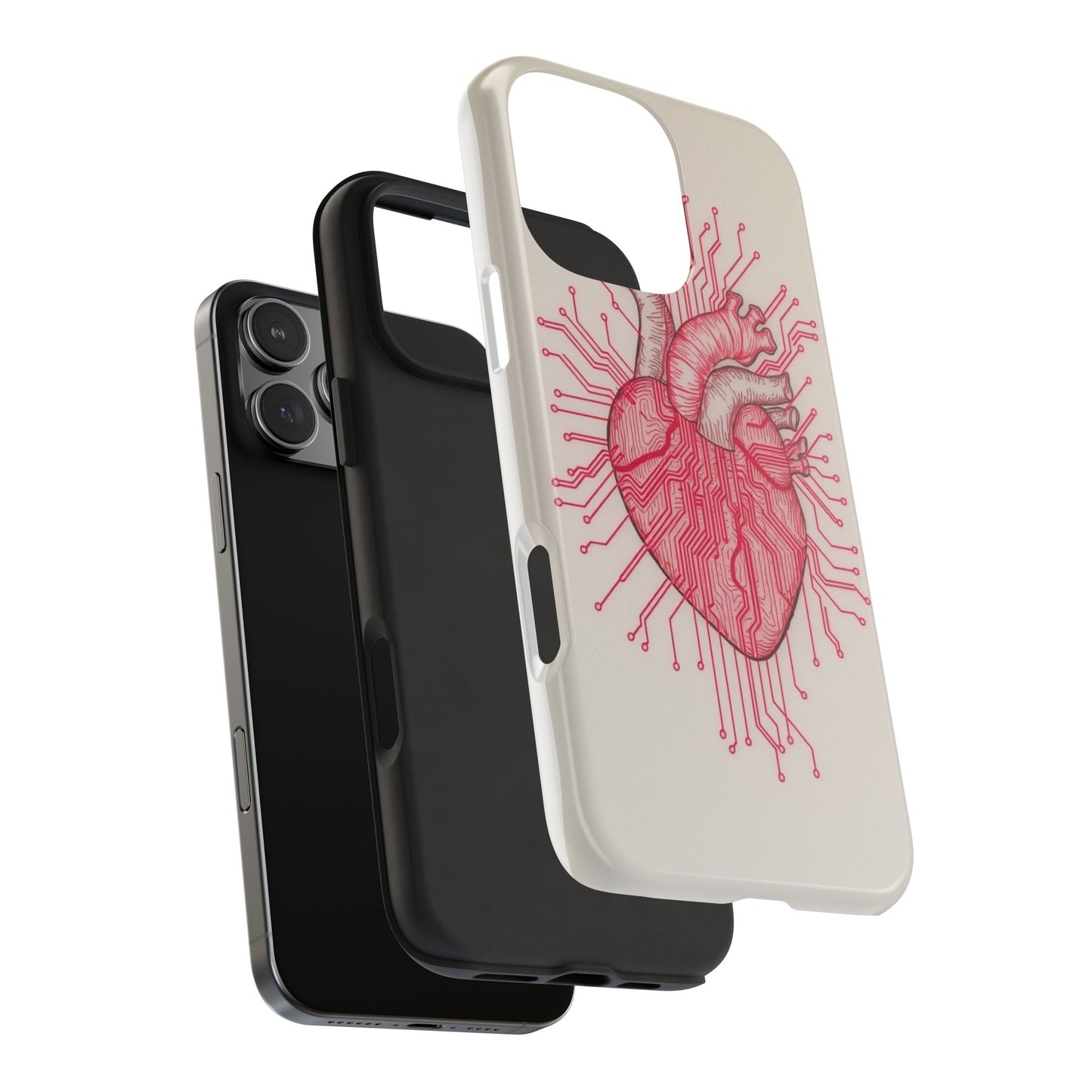 Heart Circuit Tough Phone Case – Unique Tech-Inspired Design for Tech Lovers