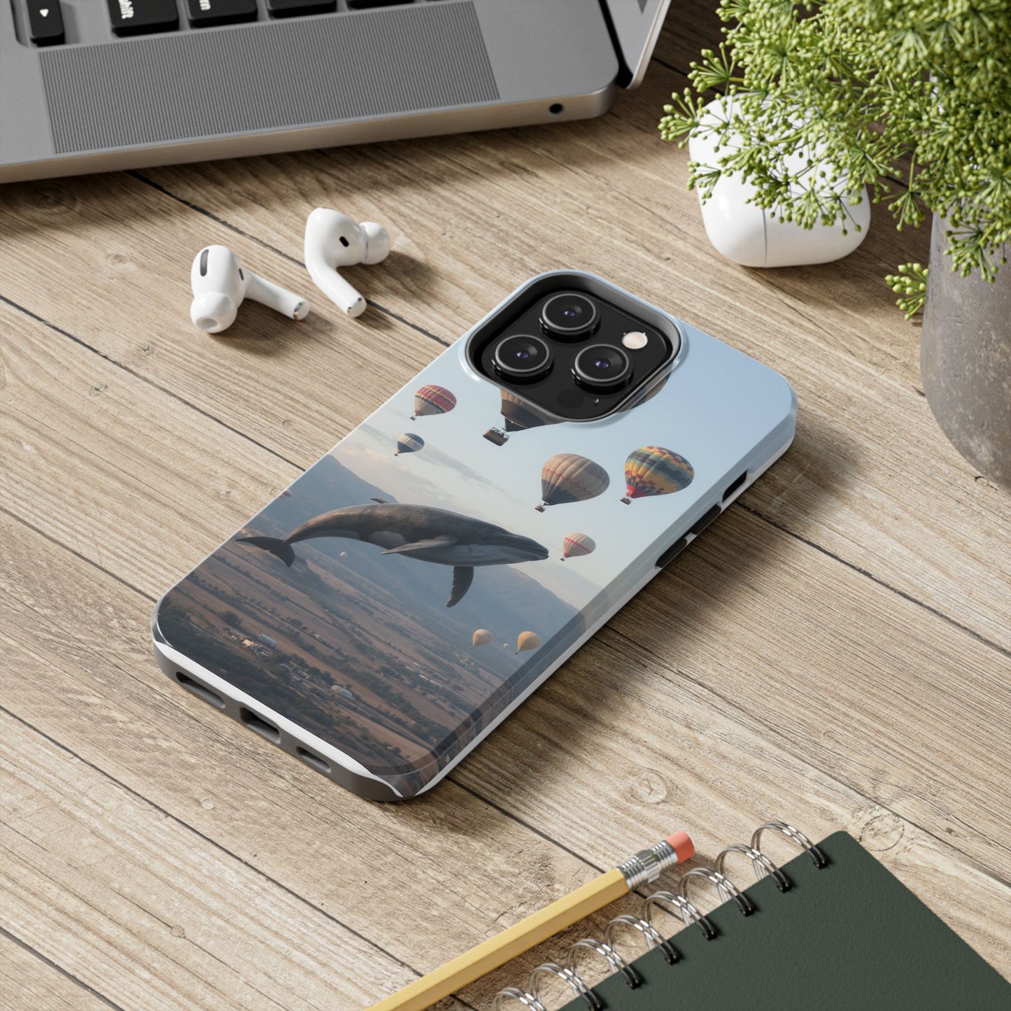 Whale Hot Air Balloon Tough Phone Case - Adventure & Nature Lovers