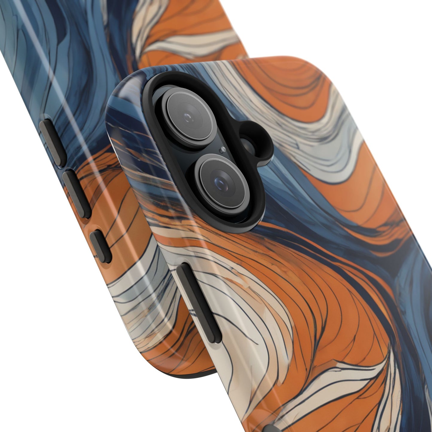 Artistic Tough Phone Case - Vibrant Abstract Waves Design - for iPhone