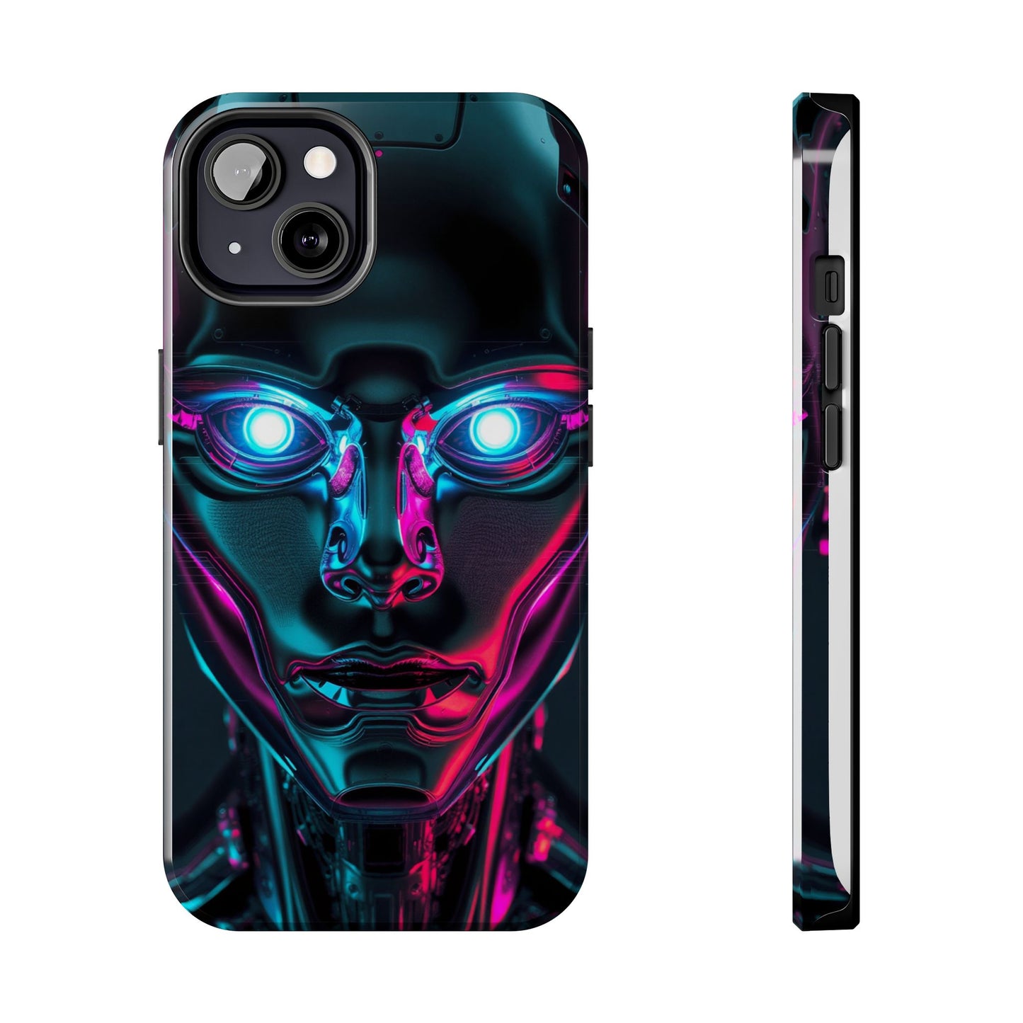 Futuristic Phone Case, Tough Phone Cover, Cyberpunk Style, Robot Design, Gift for Tech Lovers, Unique Phone Accessories