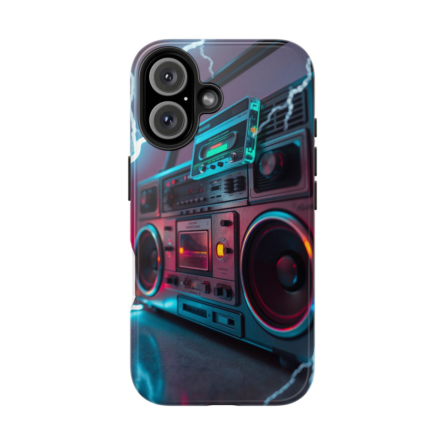 Retro Boombox Tough Phone Case – Vibrant Protection for Music Lovers