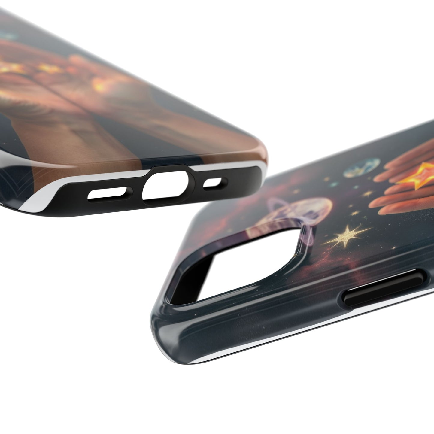 Galaxy Hands Tough Phone Case - Celestial Design for Star Lovers