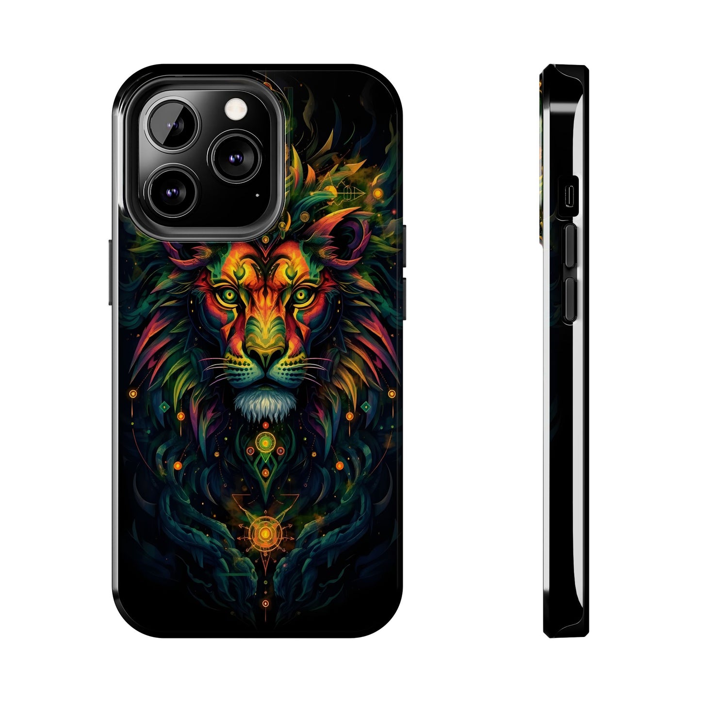 Vibrant Mystical Lion Art Tough Phone Case - Bold Protector for Animal Lovers - for iPhone