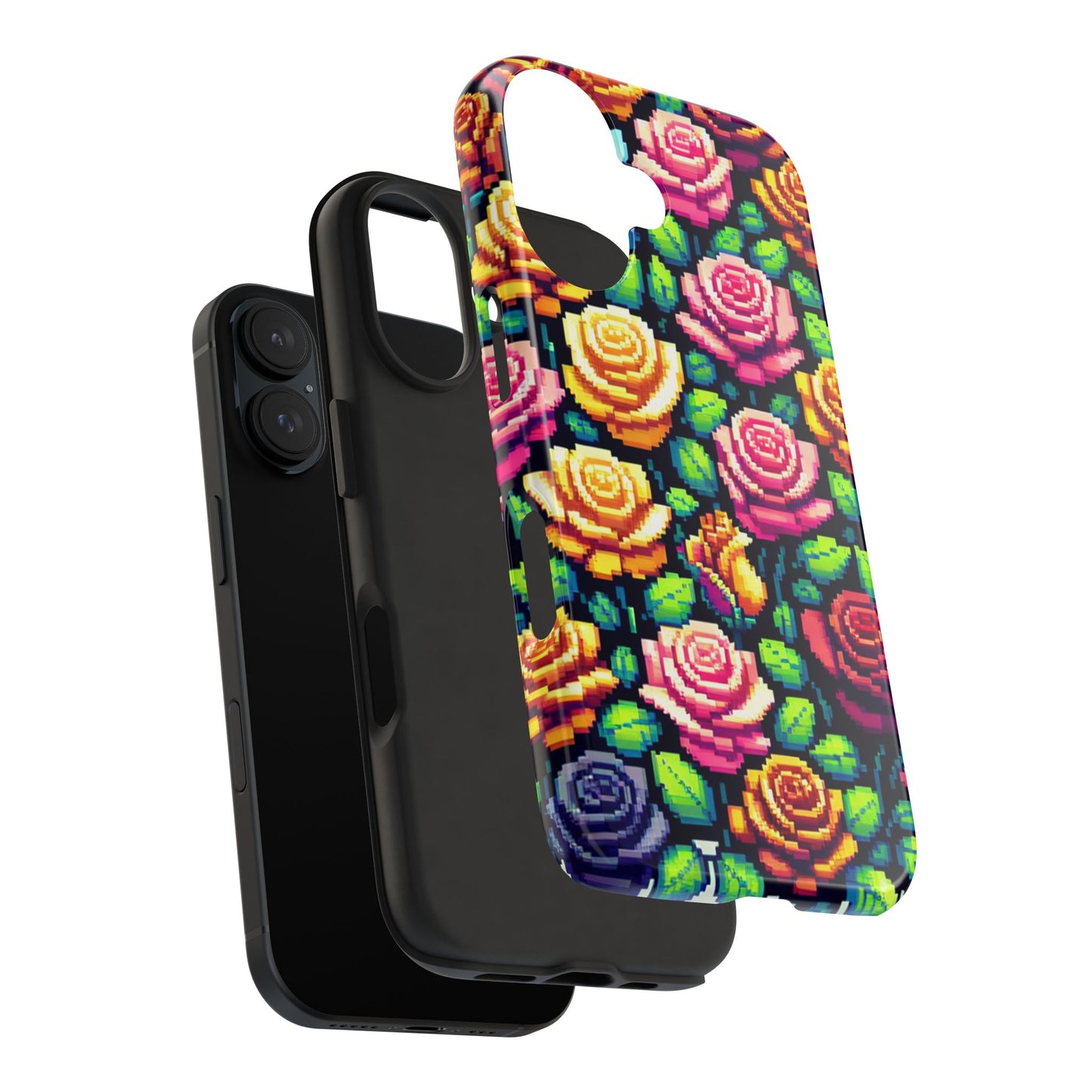 Pixel Art Roses Tough Phone Case - Stylish Protection - for iPhone