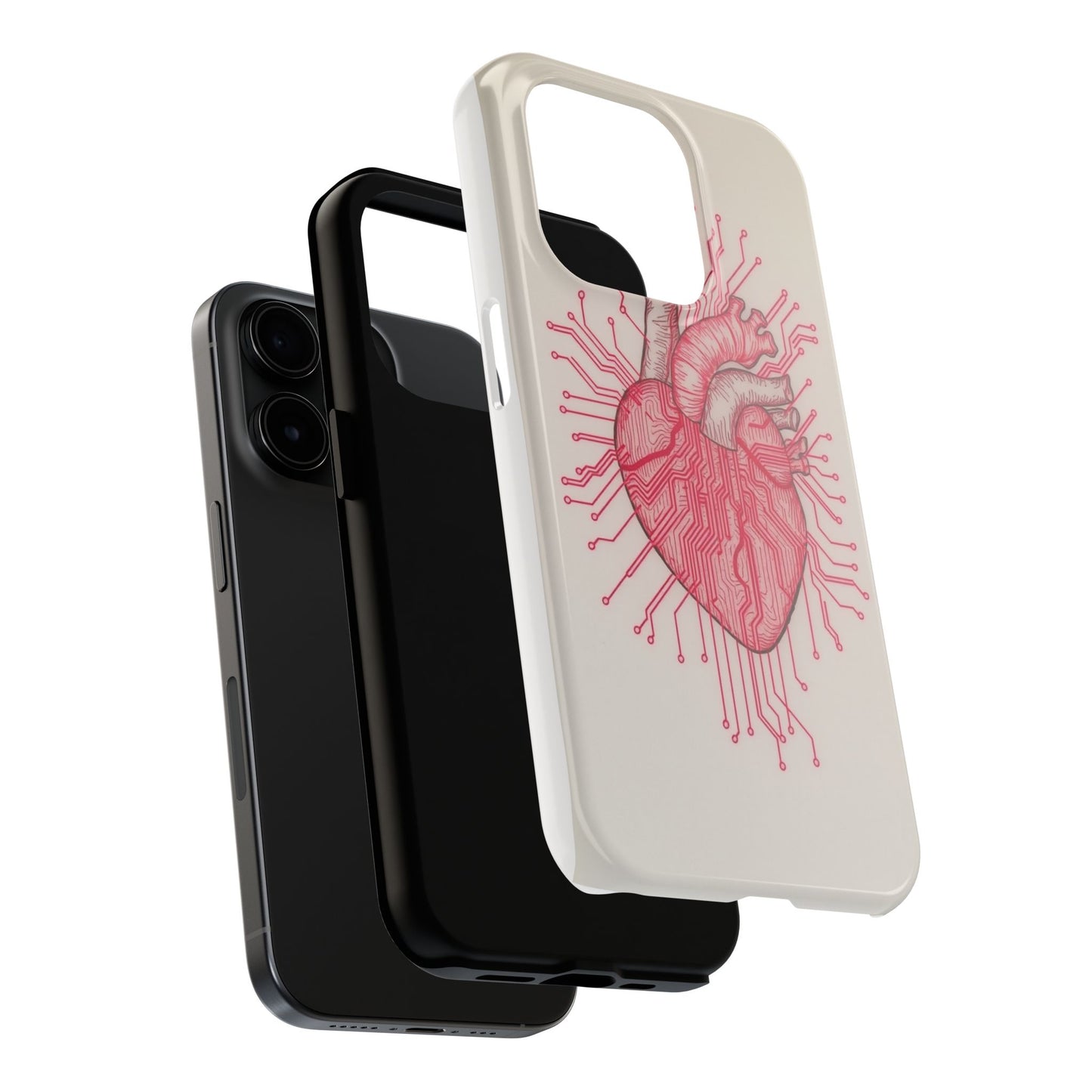 Heart Circuit Tough Phone Case – Unique Tech-Inspired Design for Tech Lovers