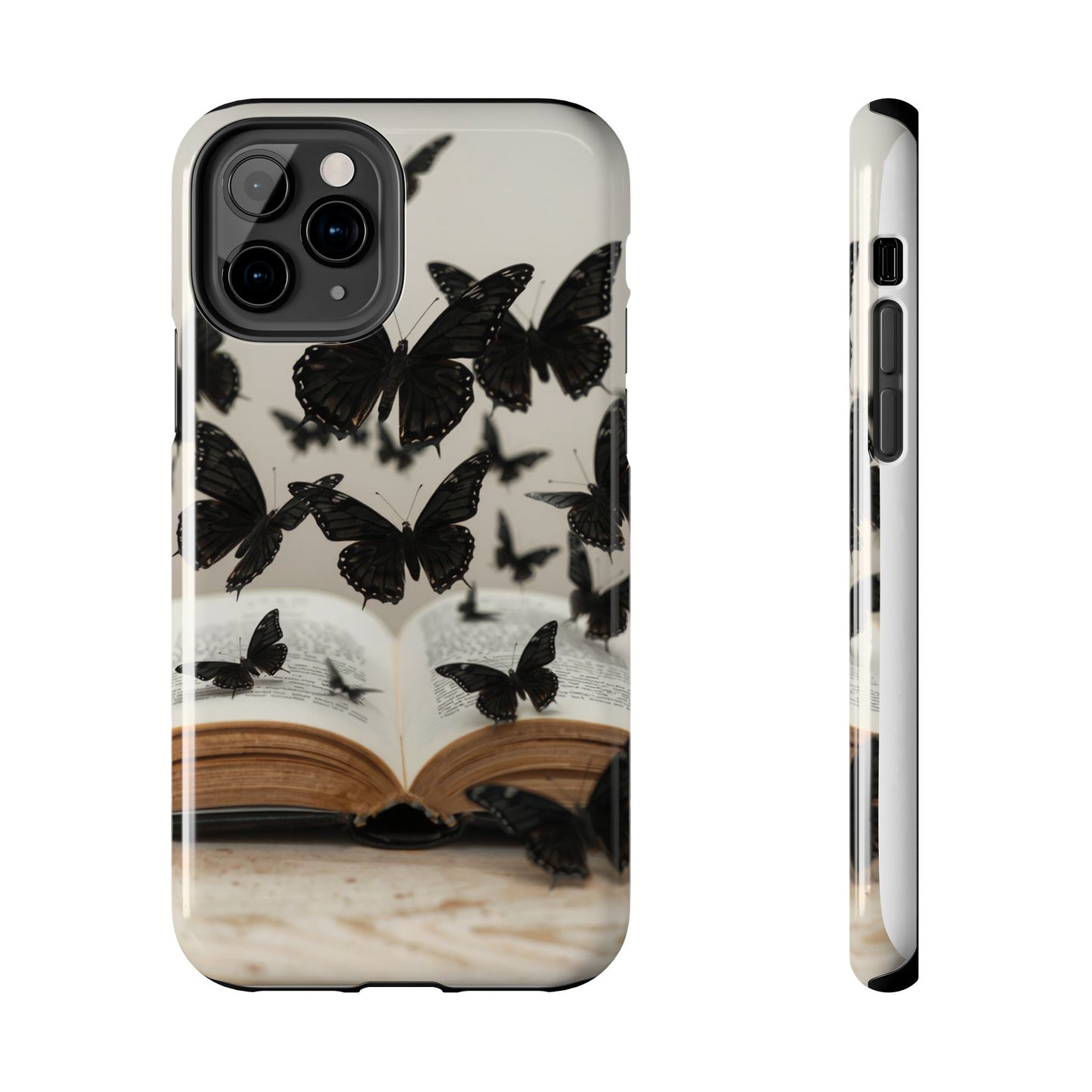 Butterfly Magic Tough Phone Case - Literary Design for Book Lovers