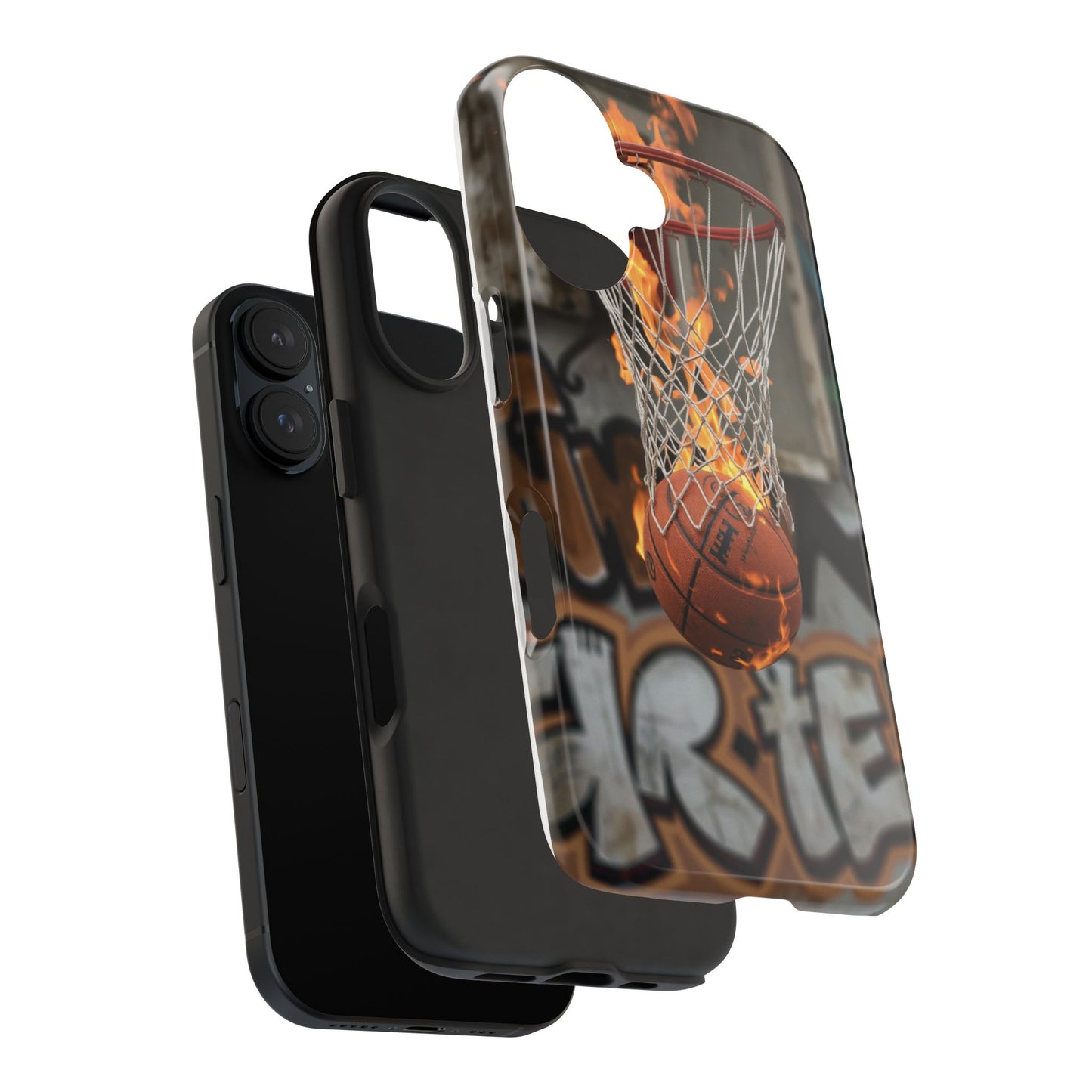 Fire Basketball Tough Phone Case - Durable Sporty Design for Athletes & Fans