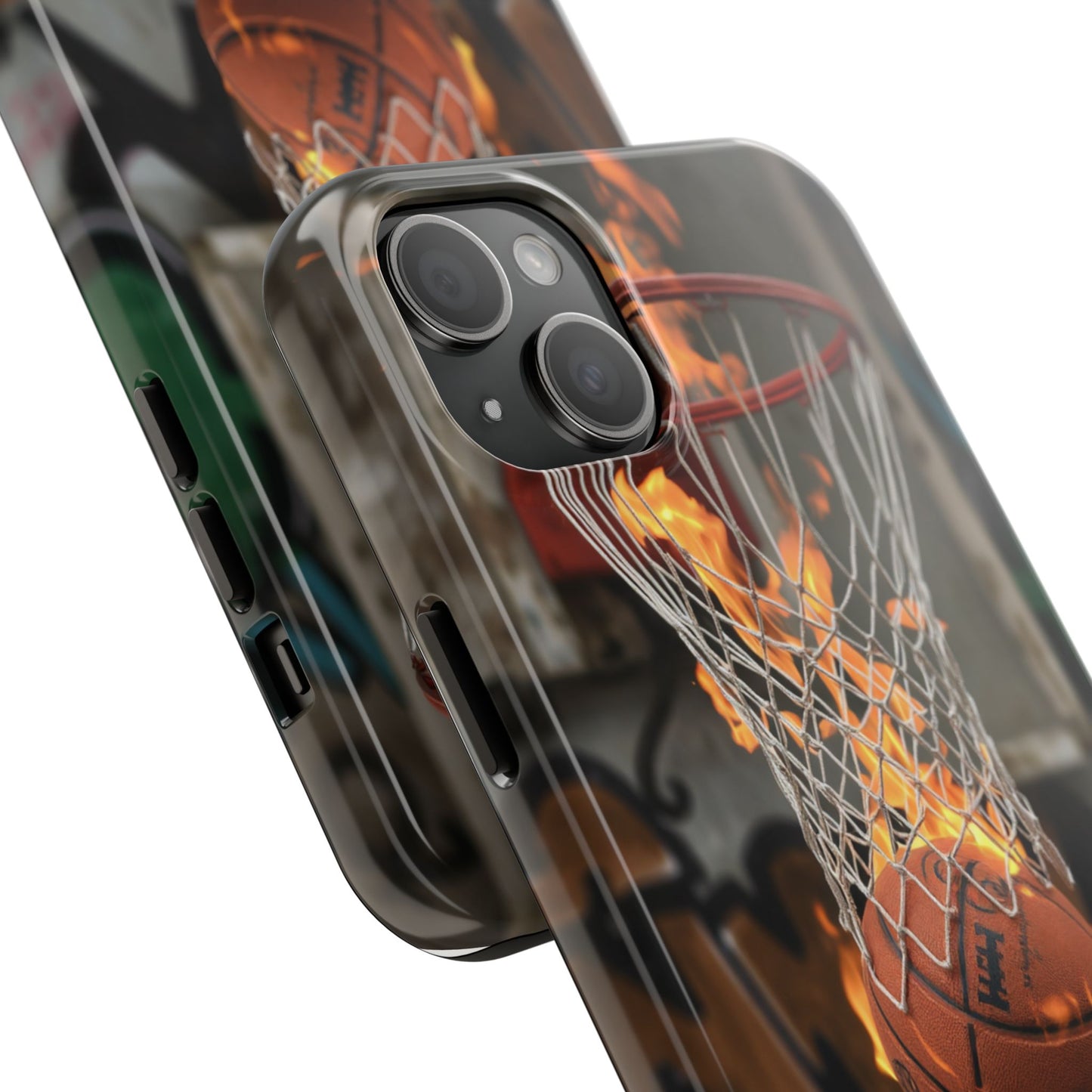 Fire Basketball Tough Phone Case - Durable Sporty Design for Athletes & Fans