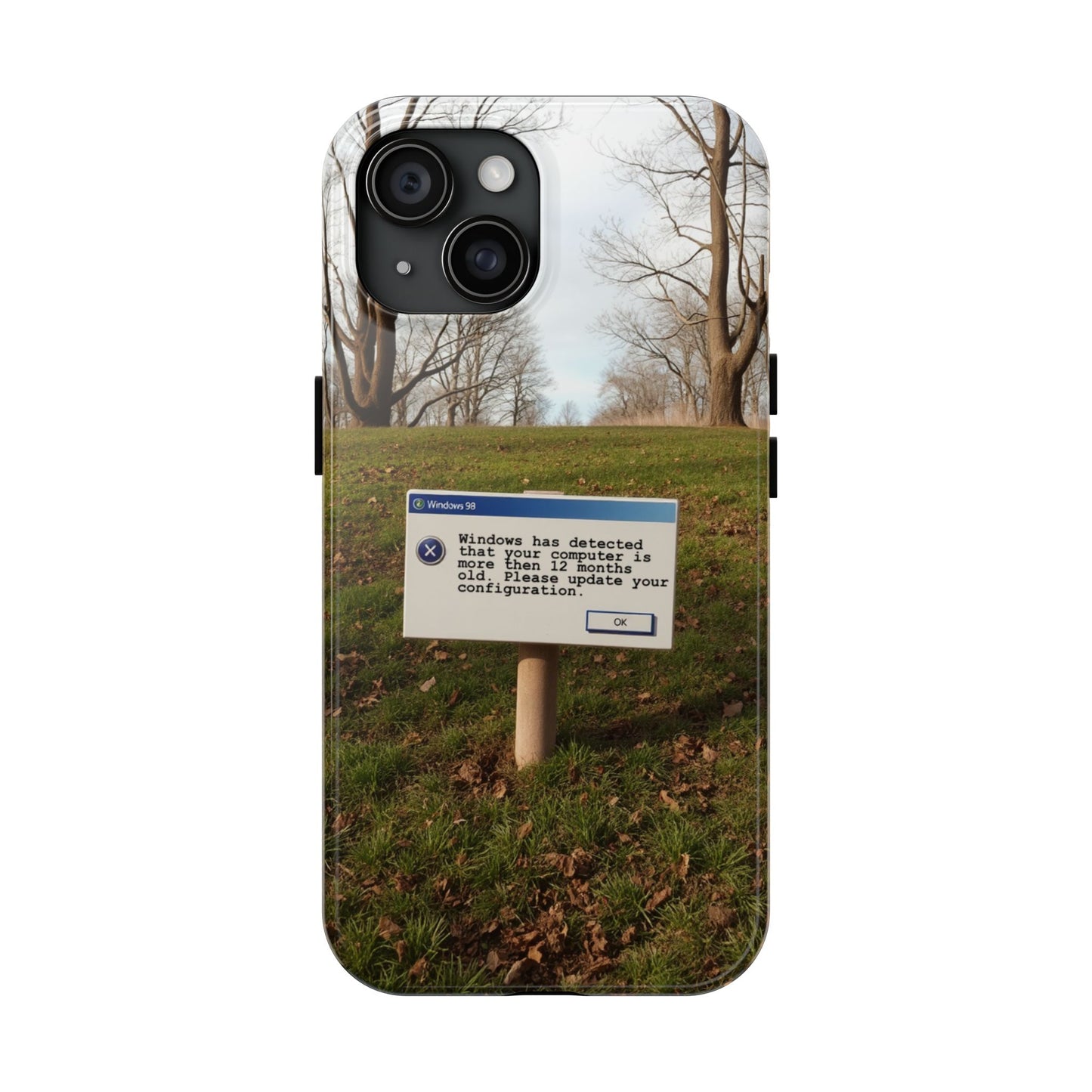 Durable Phone Case with Windows 98 Error Message Design - Perfect Gift for Tech Lovers