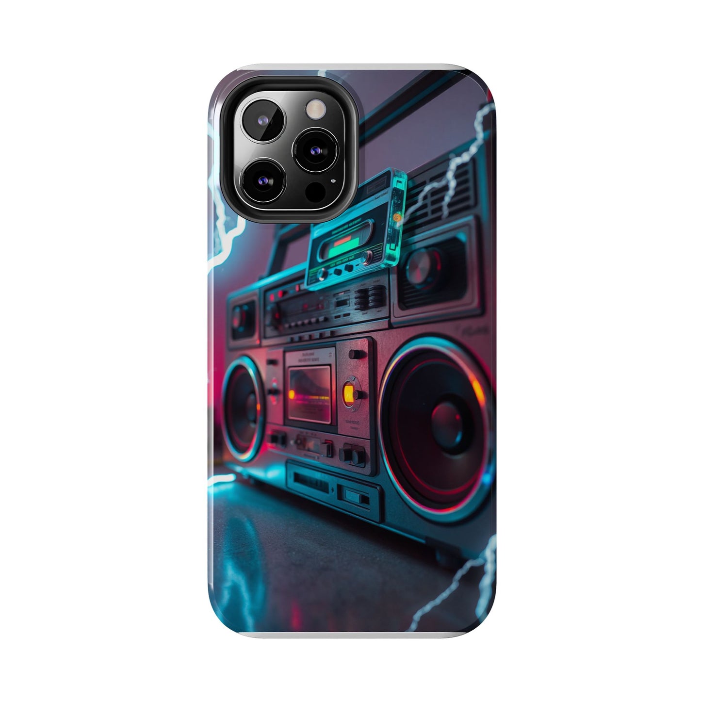 Retro Boombox Tough Phone Case – Vibrant Protection for Music Lovers