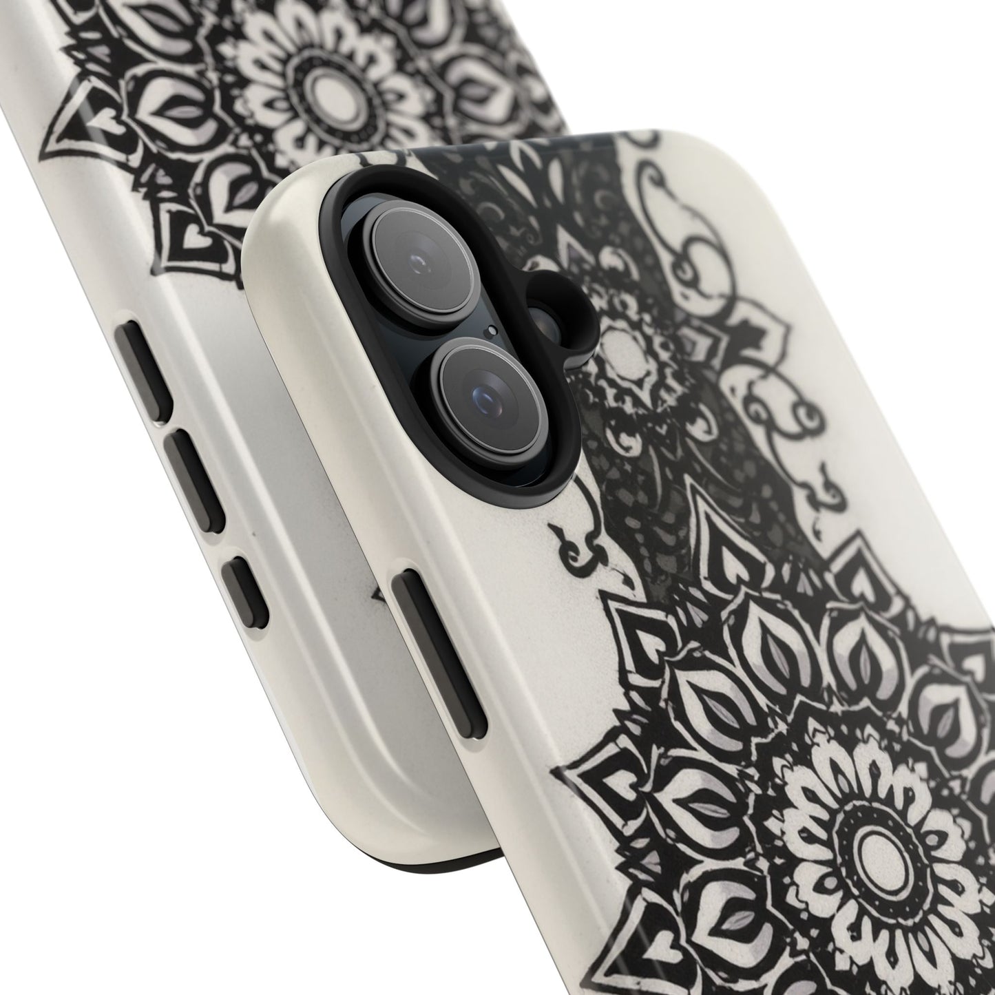 Stylish Tough Phone Cases with Dark Mandala Design - Durable and Unique Protection - for iPhone