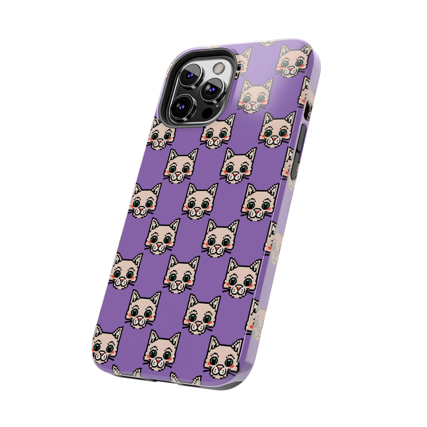 Cute Pixel Cat Tough Phone Case – Fun and Durable Protection for Cat Lovers - for iPhone