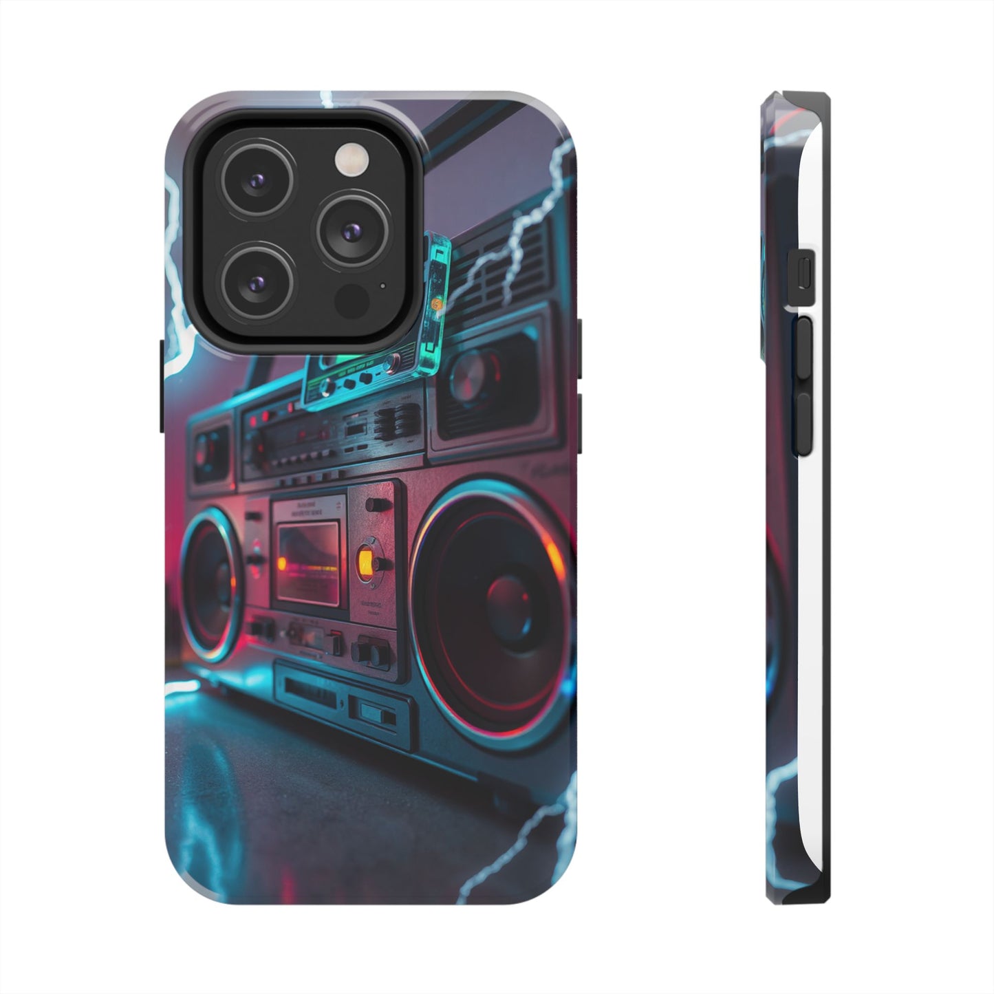 Retro Boombox Tough Phone Case – Vibrant Protection for Music Lovers