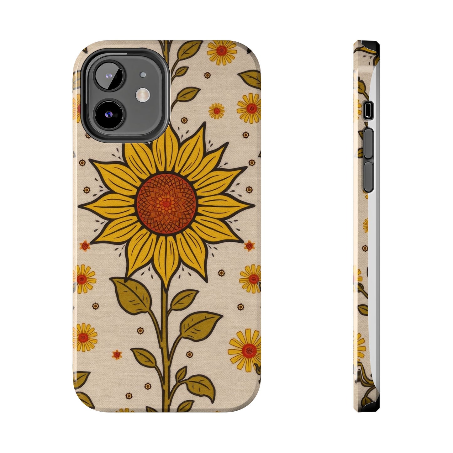 Bright Sunflower Origins Tough Phone Case - Floral Design for Nature Lovers - for iPhone