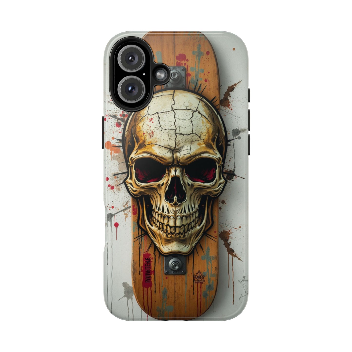 Edgy Skull Tough Phone Case - Durable Protection for Skateboard Enthusiasts