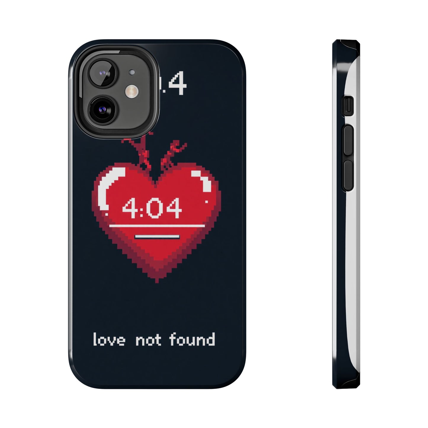 Vintage Pixel Heart Tough Phone Case - "404 Love Not Found" Design