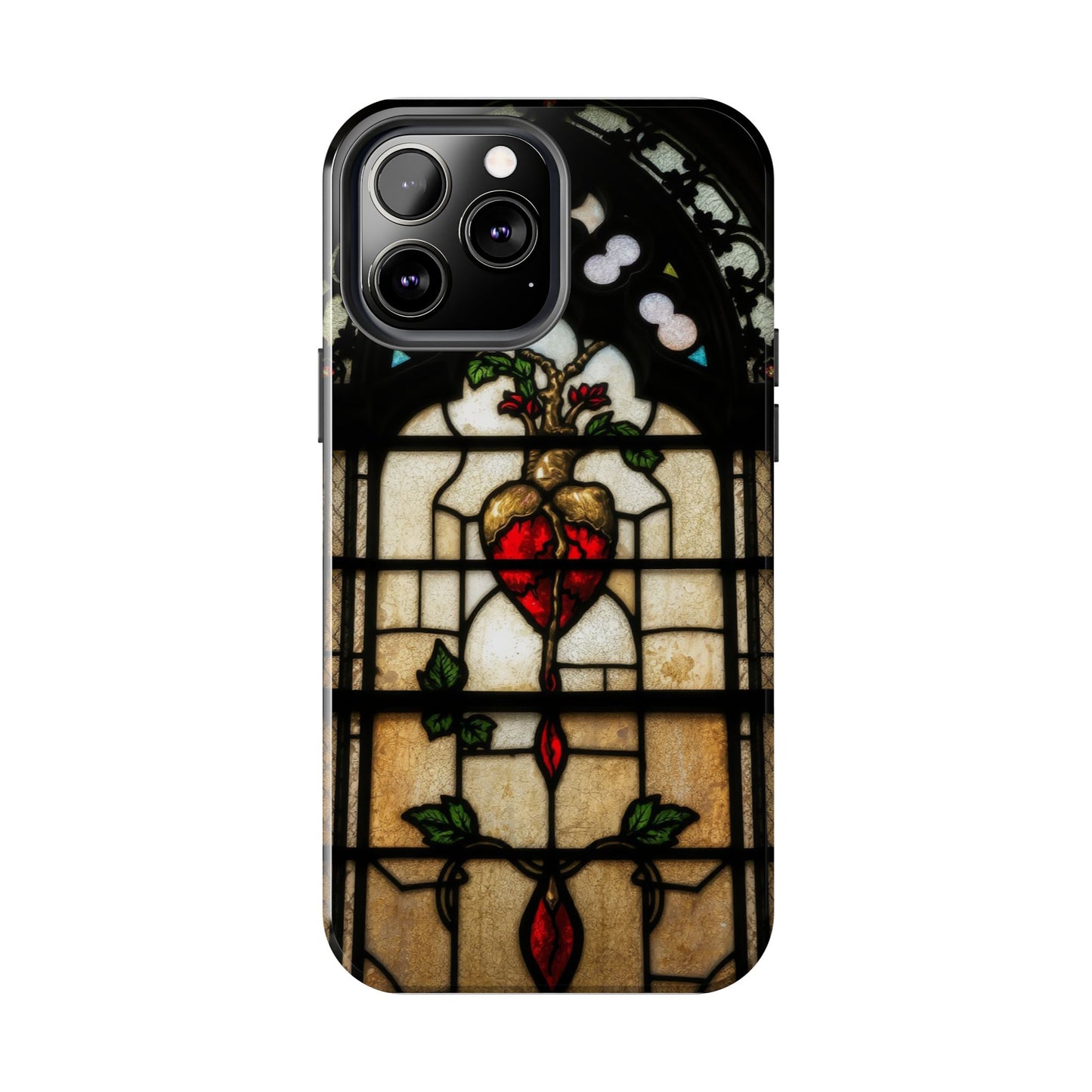 Stained Glass Heart Tough Phone Case - Unique Design for Protection & Style