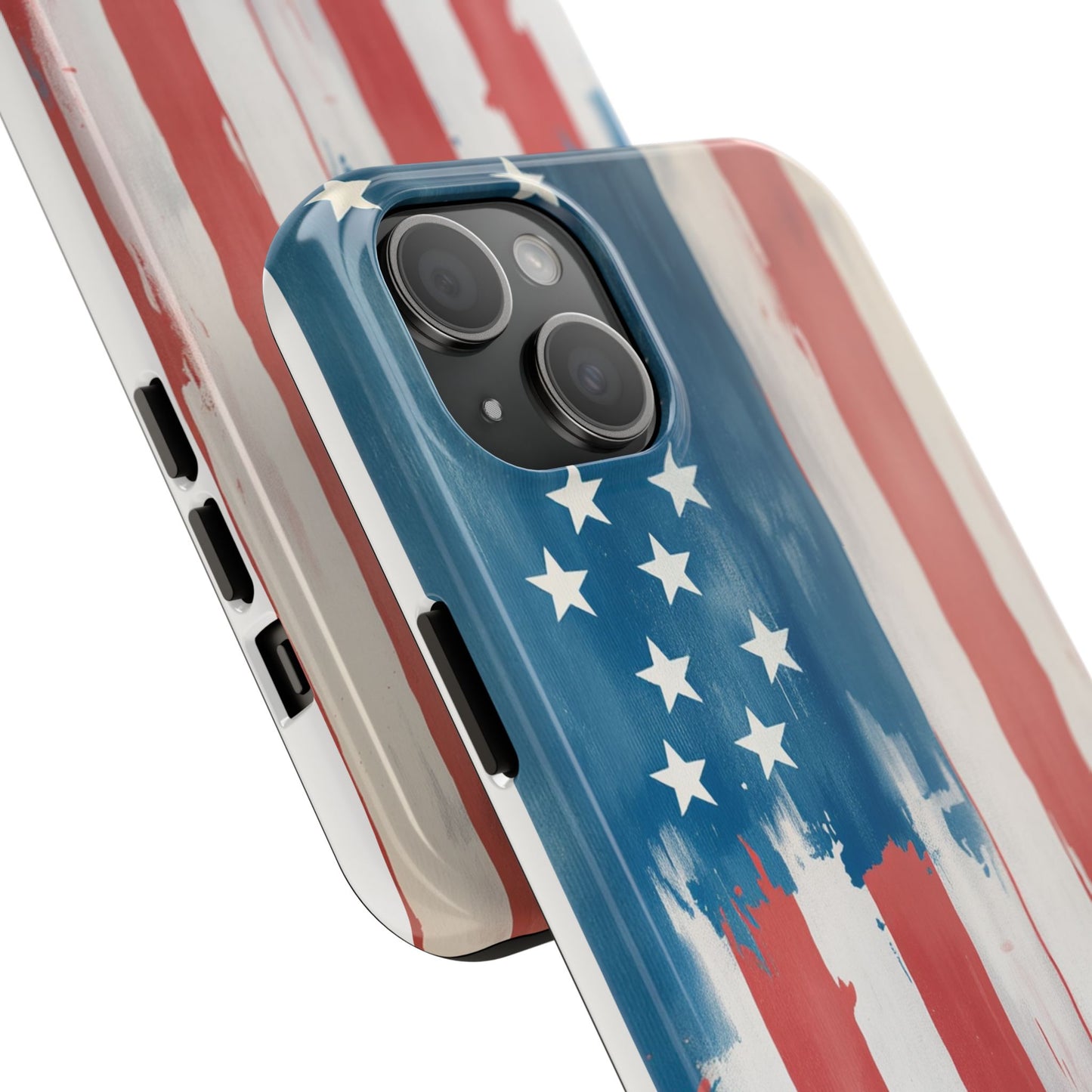 Patriotic Tough Phone Cases - Abstract USA Flag Design for Durable Protection - for iPhone