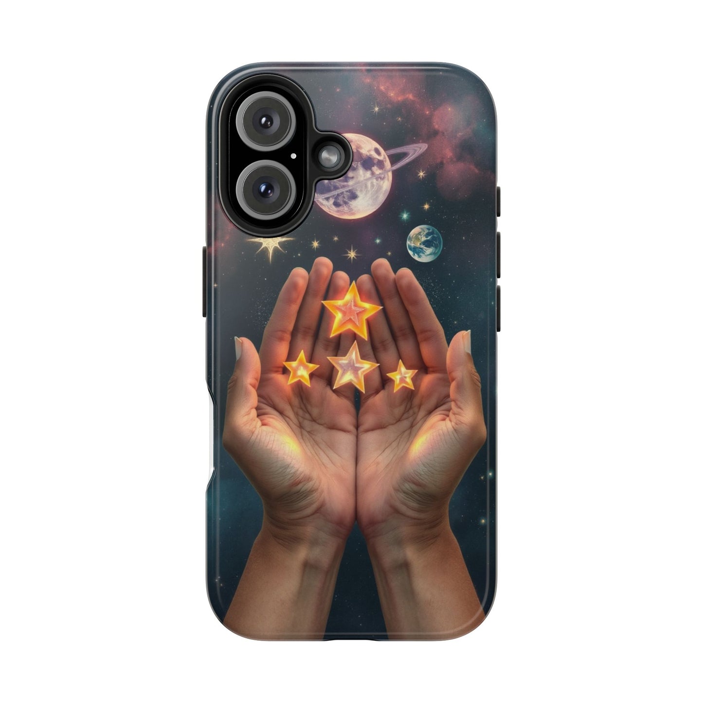 Galaxy Hands Tough Phone Case - Celestial Design for Star Lovers