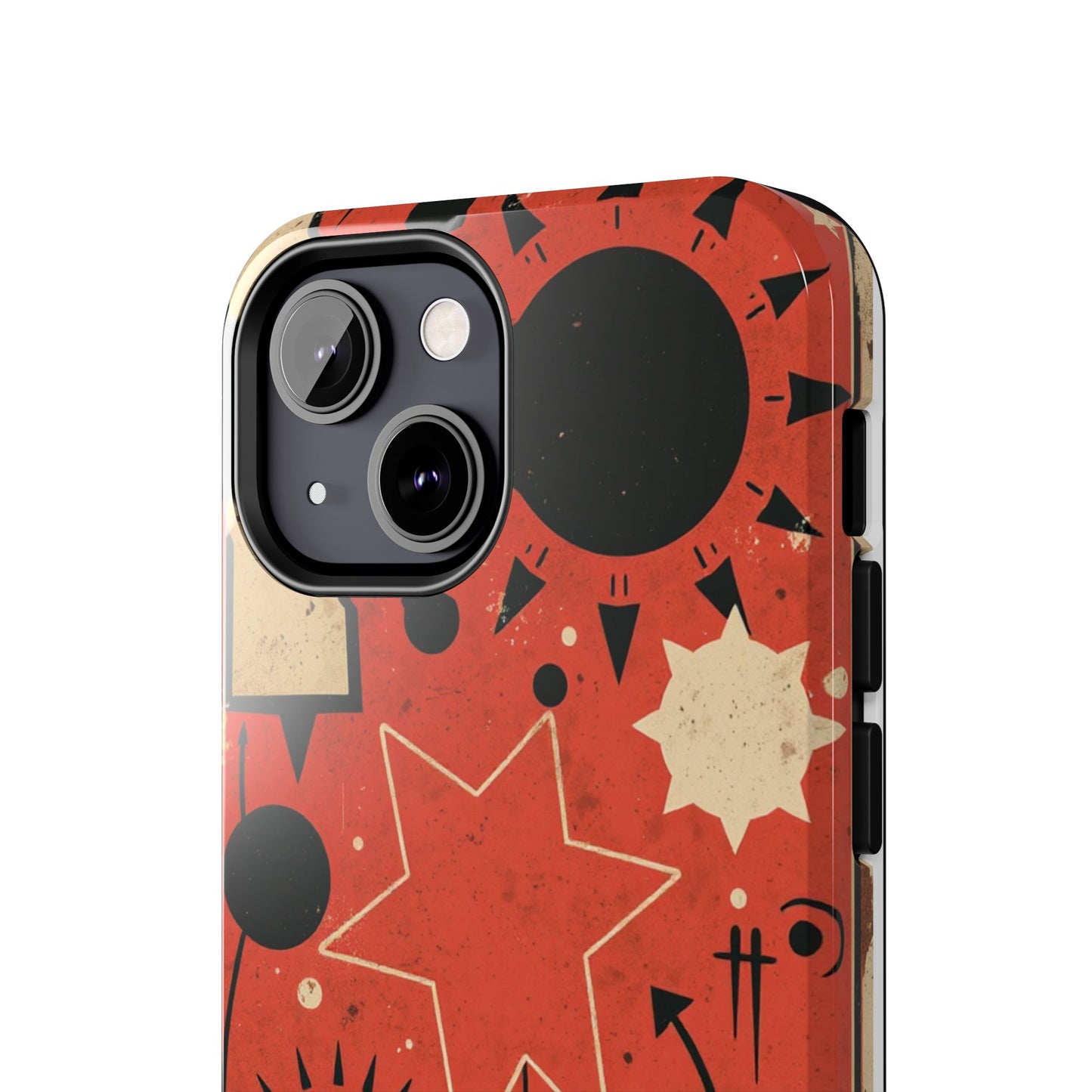 Retro Bold Tough Phone Case - Unique Geometric Design - for iPhone
