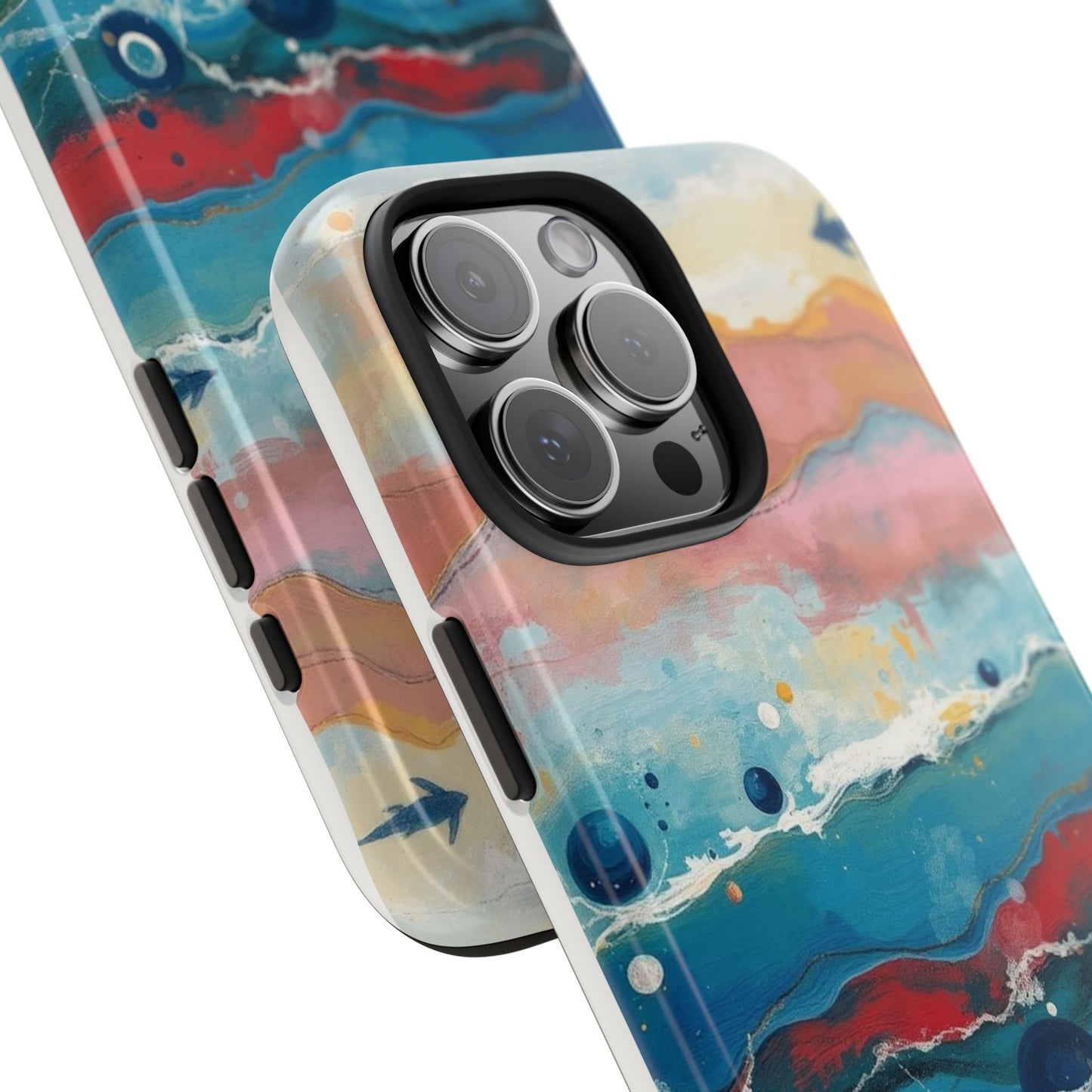 Artistic Tough Phone Case - Vibrant Waves Design for Unique Style