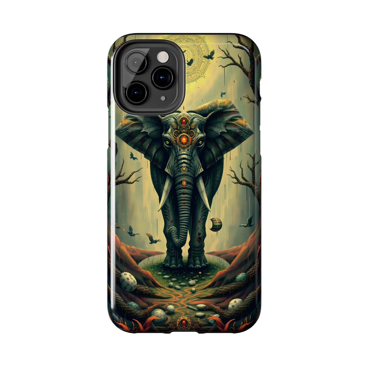 Mystical Forest Elephant Tough Phone Case | Vibrant Design for Nature Lovers - for iPhone