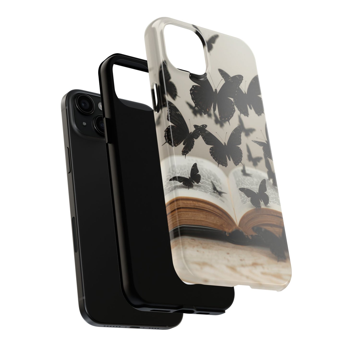 Butterfly Magic Tough Phone Case - Literary Design for Book Lovers