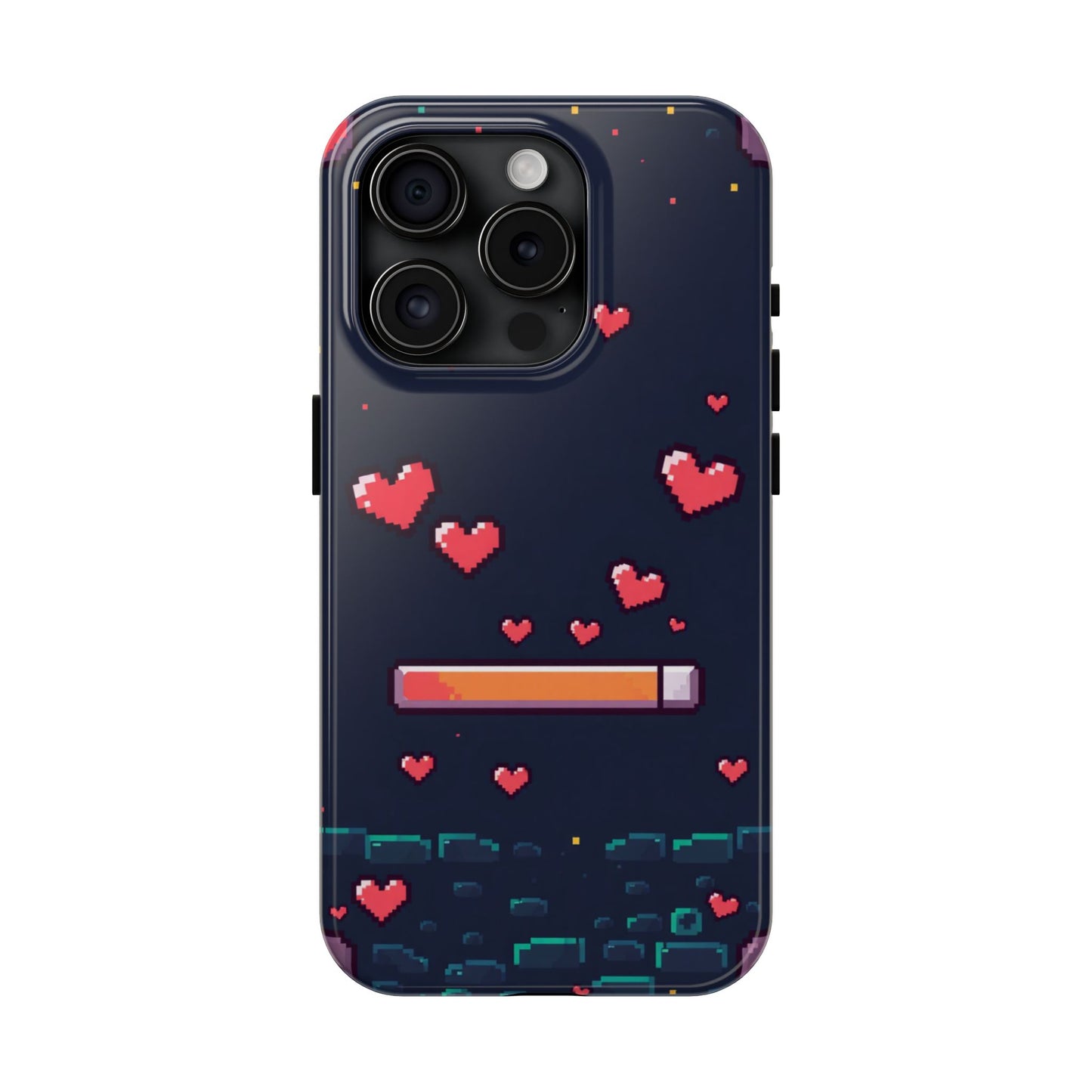 Pixel Heart Tough Phone Case - Retro Gamer Style for Valentine's Day