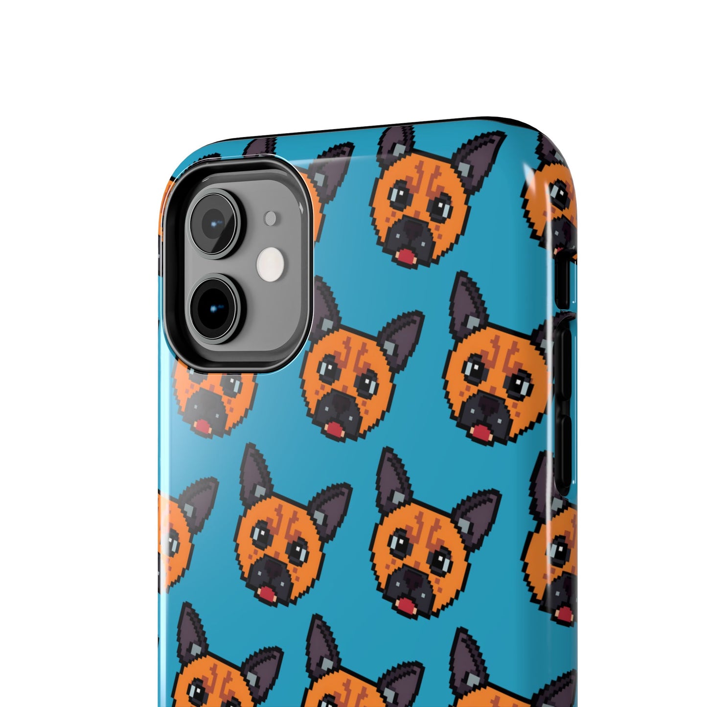Cute Orange Dog Pixel Art Pattern Tough Phone Case - Fun & Durable Protection - for iPhone