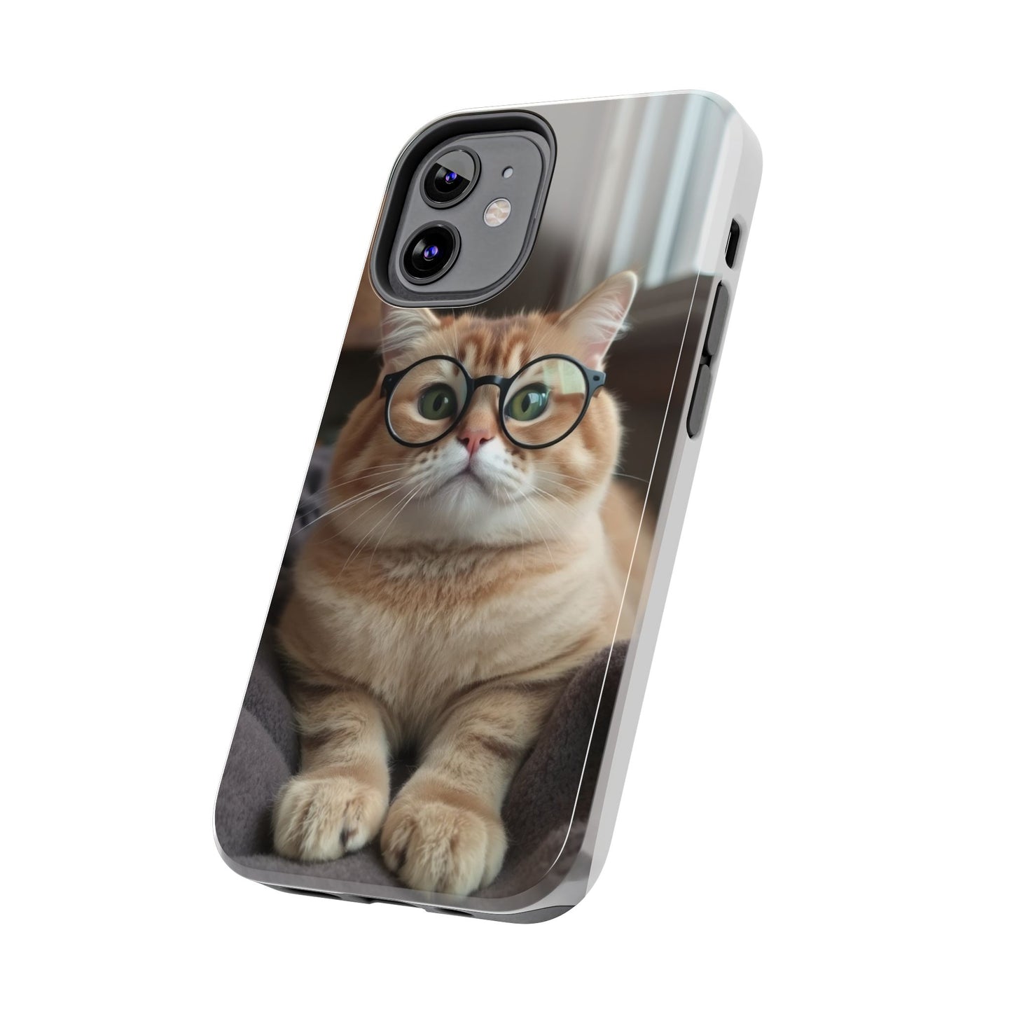 Cute Cat Glasses Tough Phone Case - Fun & Stylish Protection for Cat Lovers