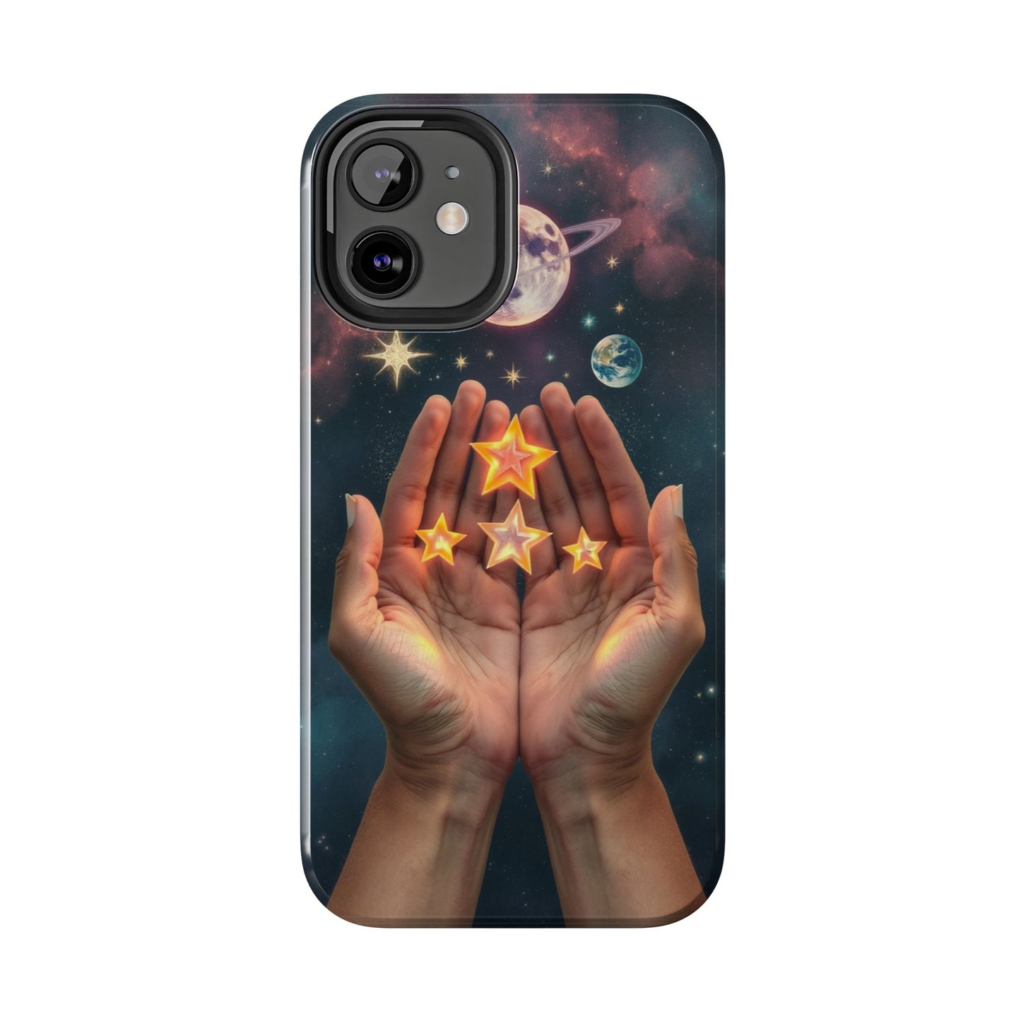 Galaxy Hands Tough Phone Case - Celestial Design for Star Lovers