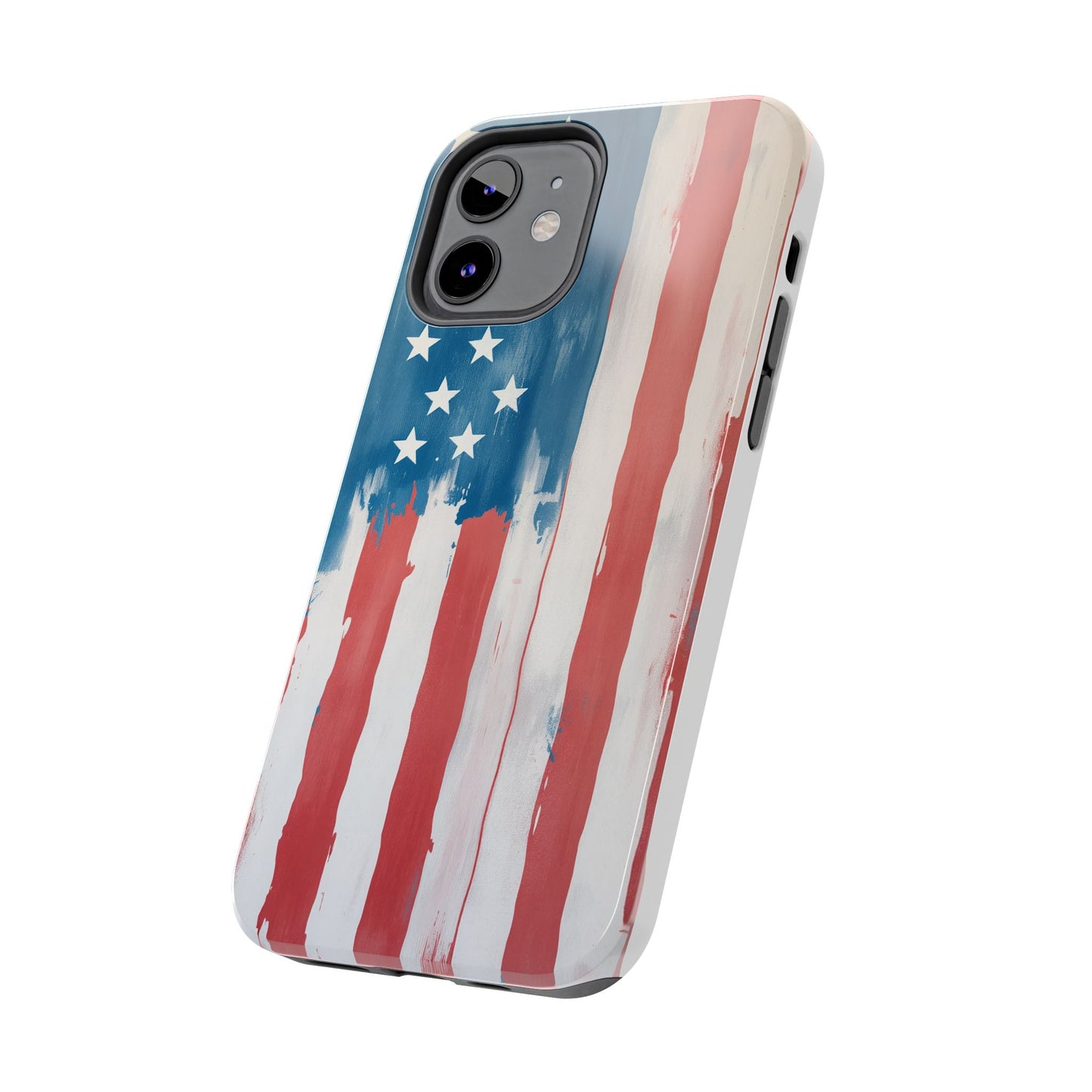 Patriotic Tough Phone Cases - Abstract USA Flag Design for Durable Protection - for iPhone