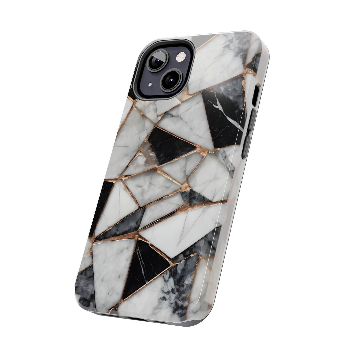 Elegant Marble Tough Phone Case - Stylish Protection for iPhone