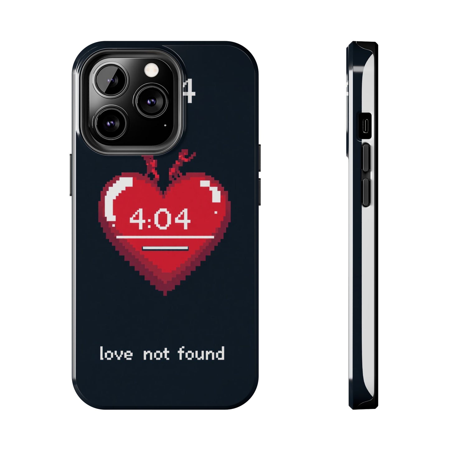 Vintage Pixel Heart Tough Phone Case - "404 Love Not Found" Design
