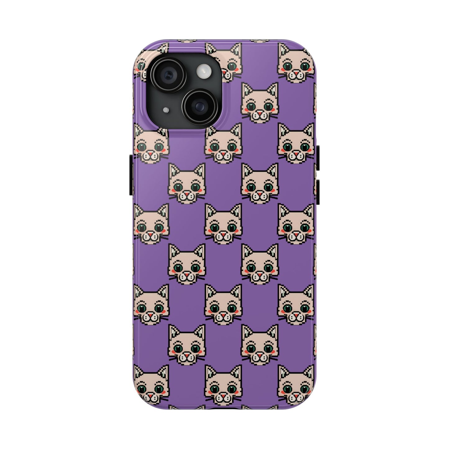 Cute Pixel Cat Tough Phone Case – Fun and Durable Protection for Cat Lovers - for iPhone