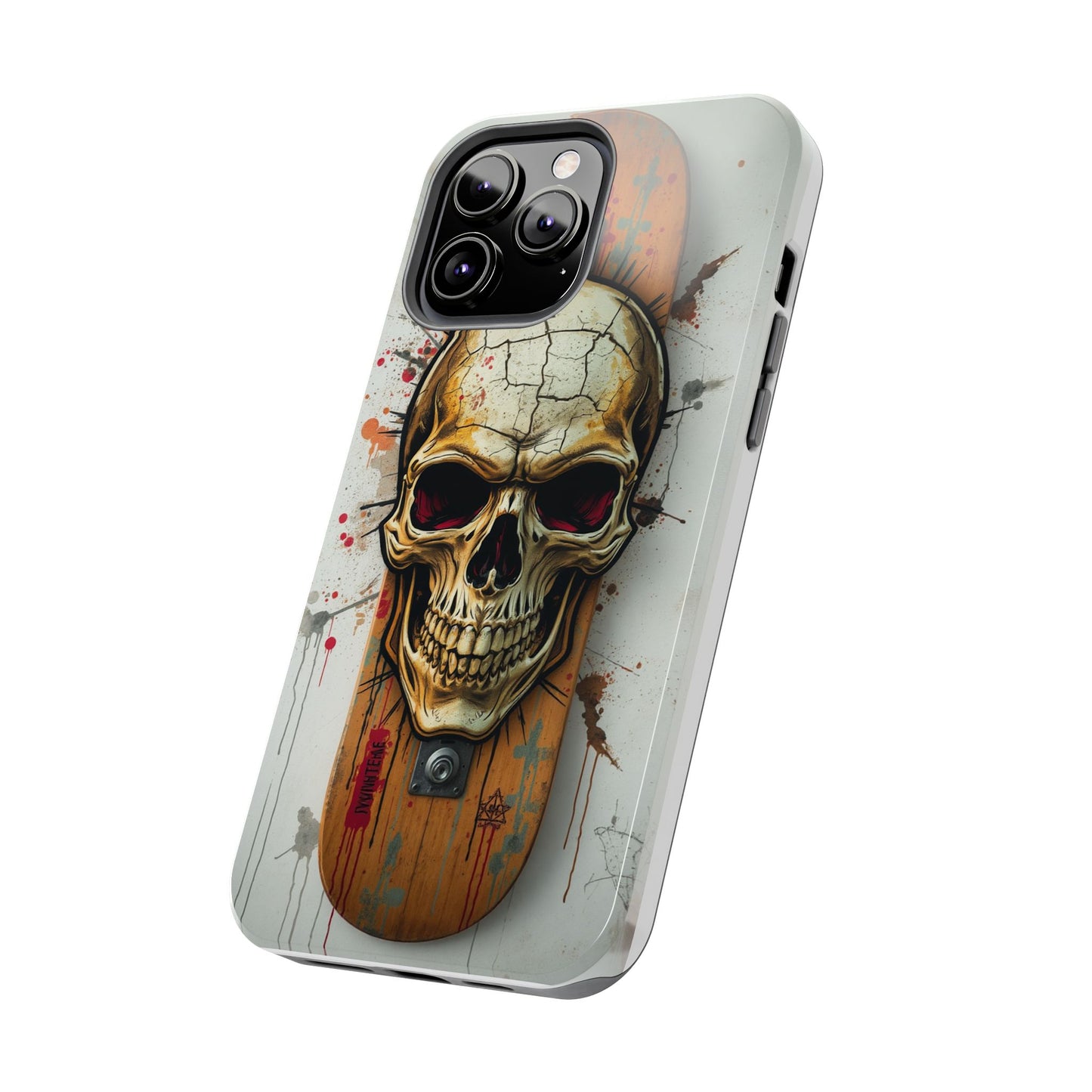 Edgy Skull Tough Phone Case - Durable Protection for Skateboard Enthusiasts
